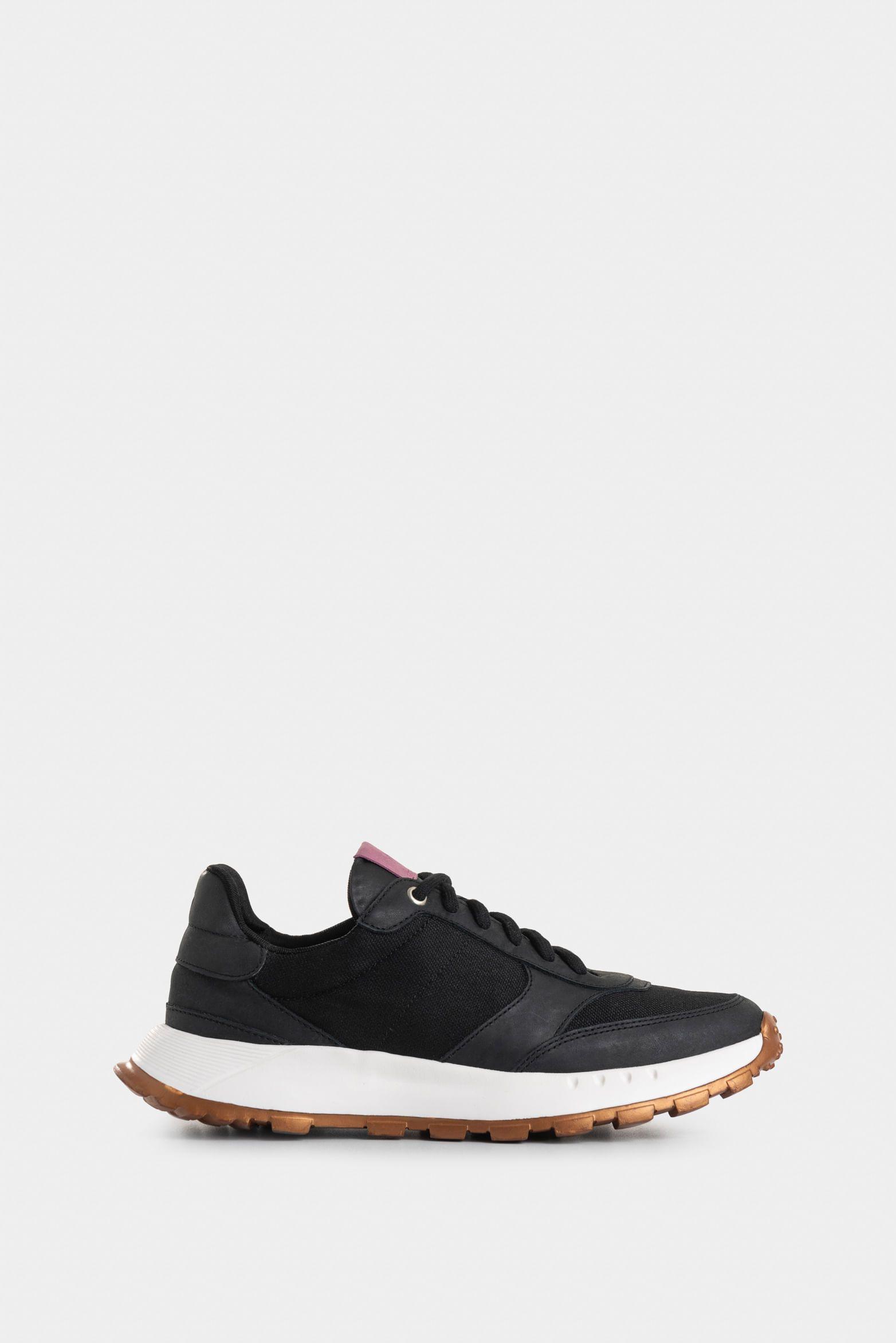 Vélez Tenis Ocaso De Cuero y Lona Para Mujer Deportiva Negro-0