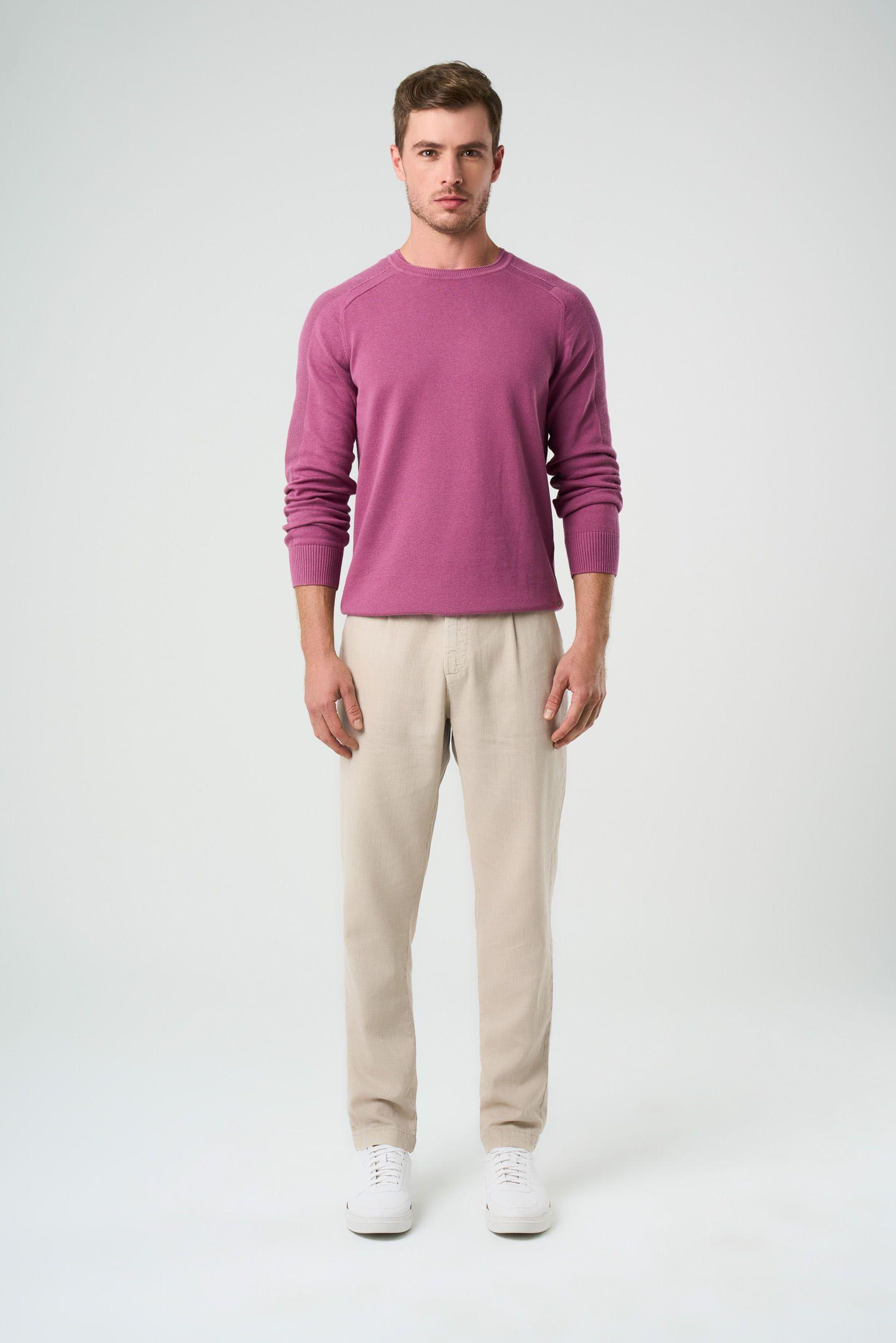 Vélez Sweater Tejido En Algodón Hombre Manga Ranglan Mora-3