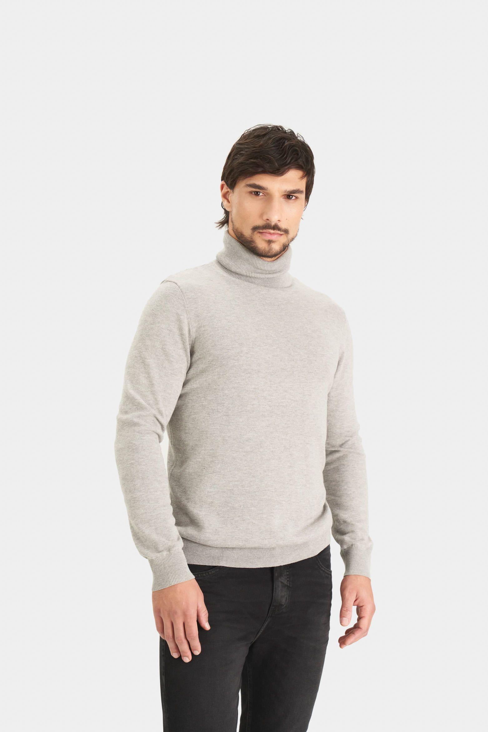 Vélez Sweater Cuello Tortuga Tejido Para Hombre Gris-0