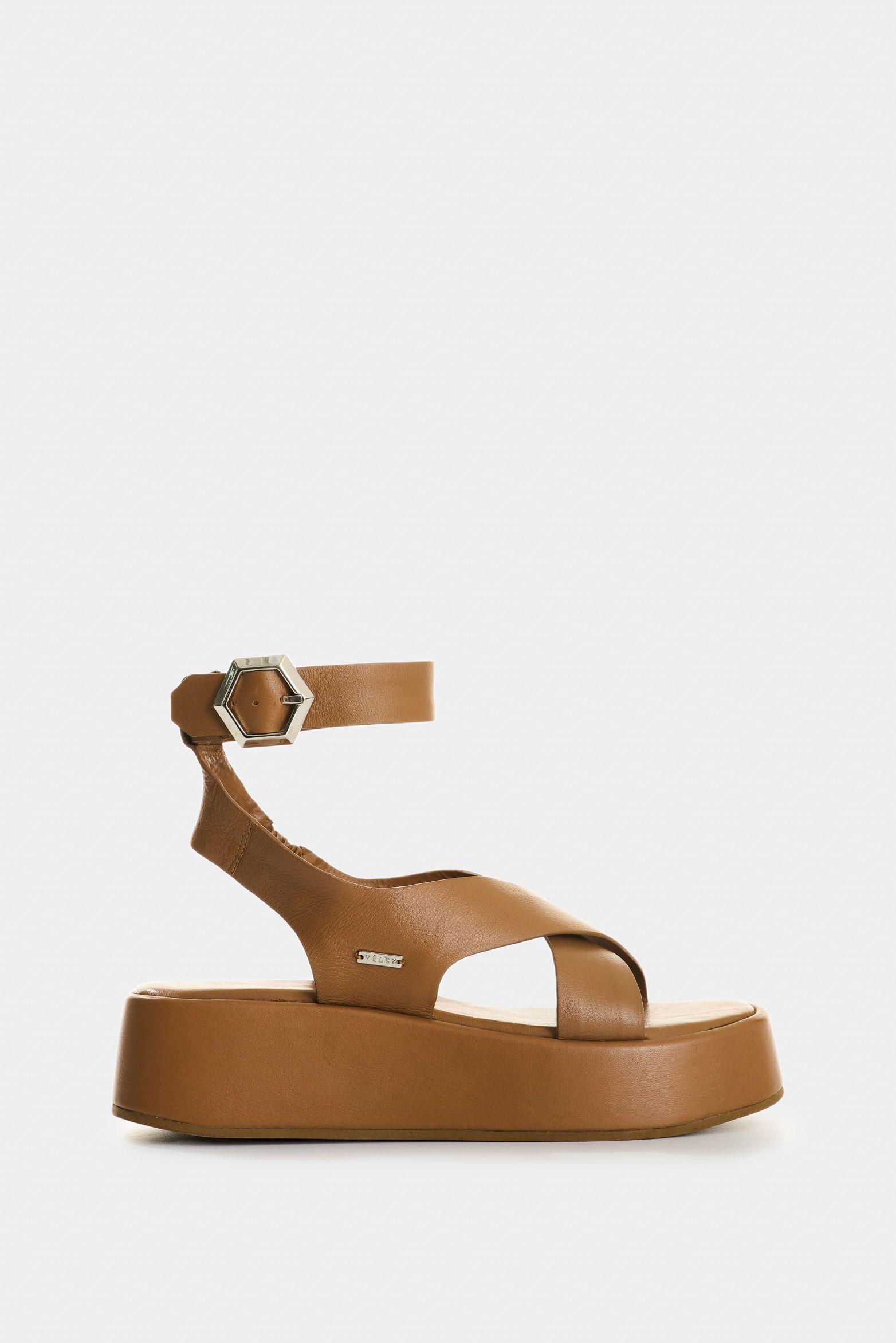 Vélez Sandalia forma De Cuero  Mujer Mentha Miel-0