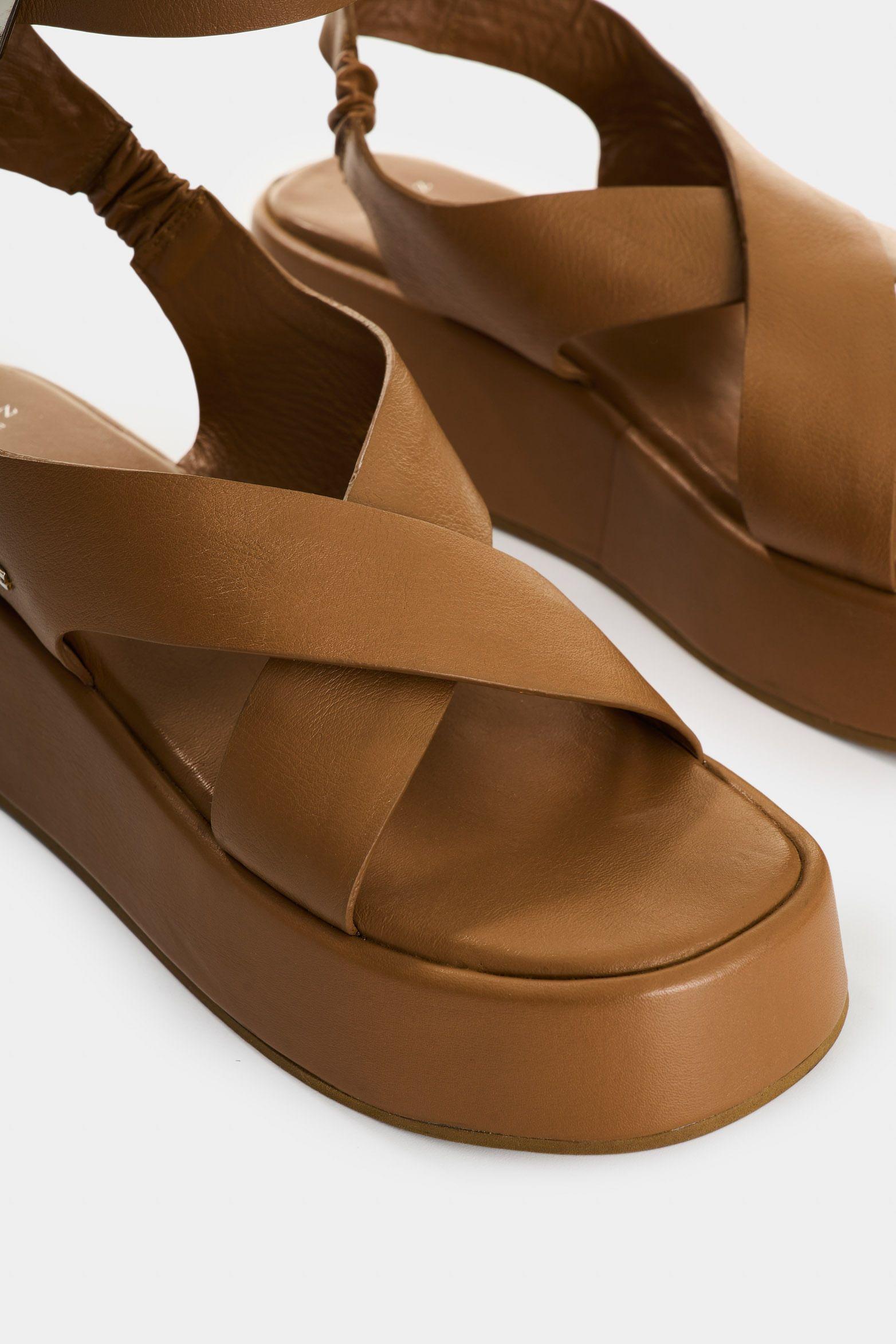 Vélez Sandalia forma De Cuero  Mujer Mentha Miel-4