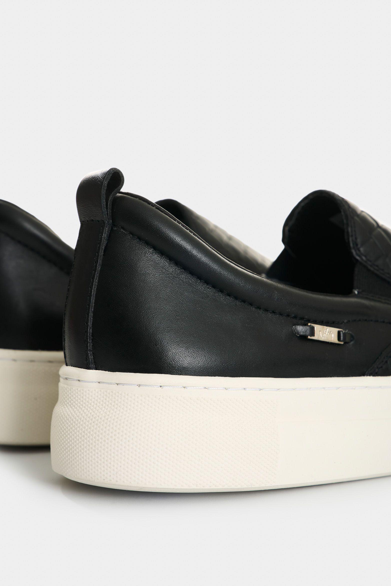 Vélez Mocasín De Cuero Grabado Para Mujer Anastasia Negro-4