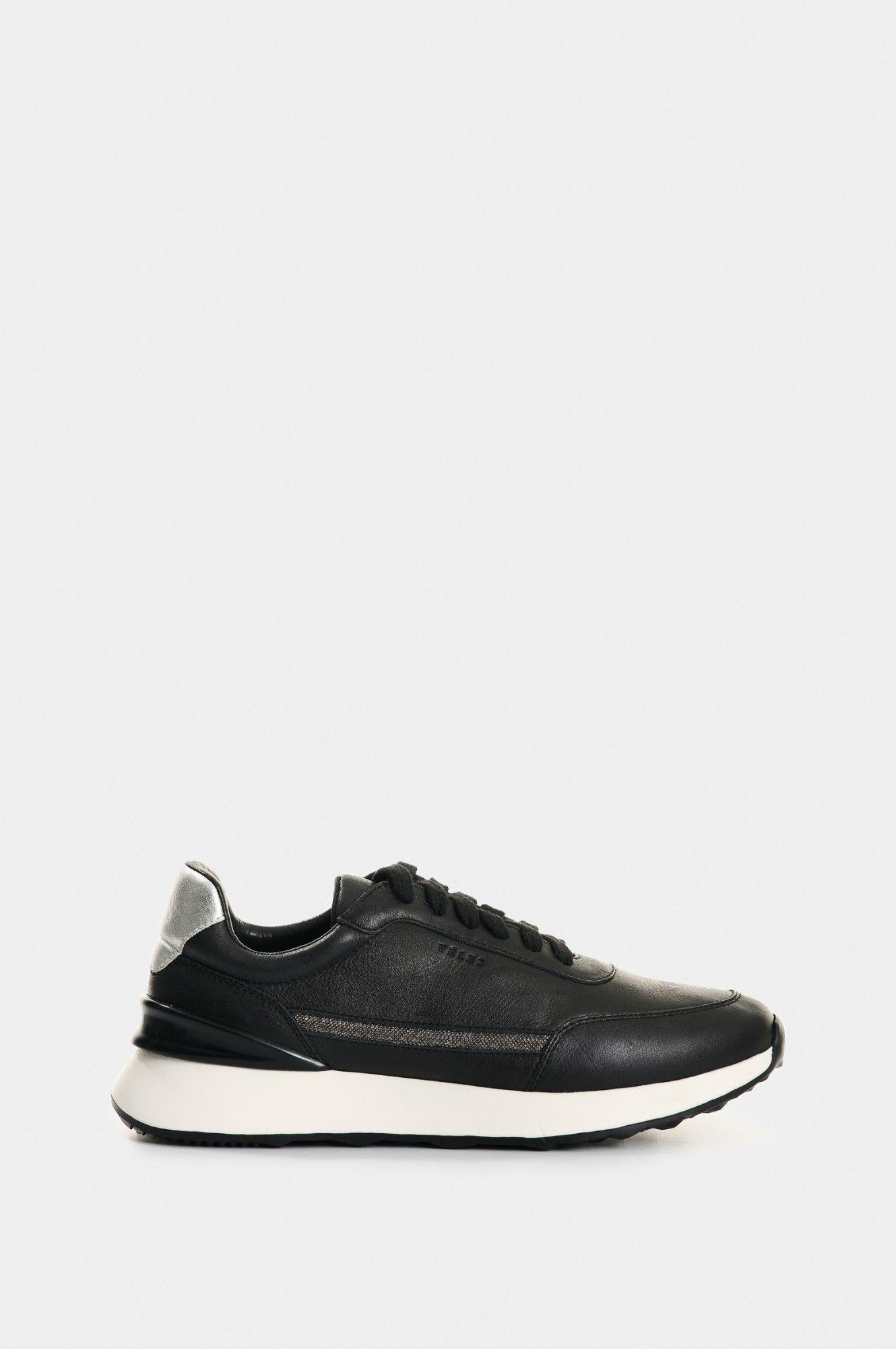 Vélez Zapatilla Tenis Cuero Detalle Millaré Mujer Pearl Negro-0