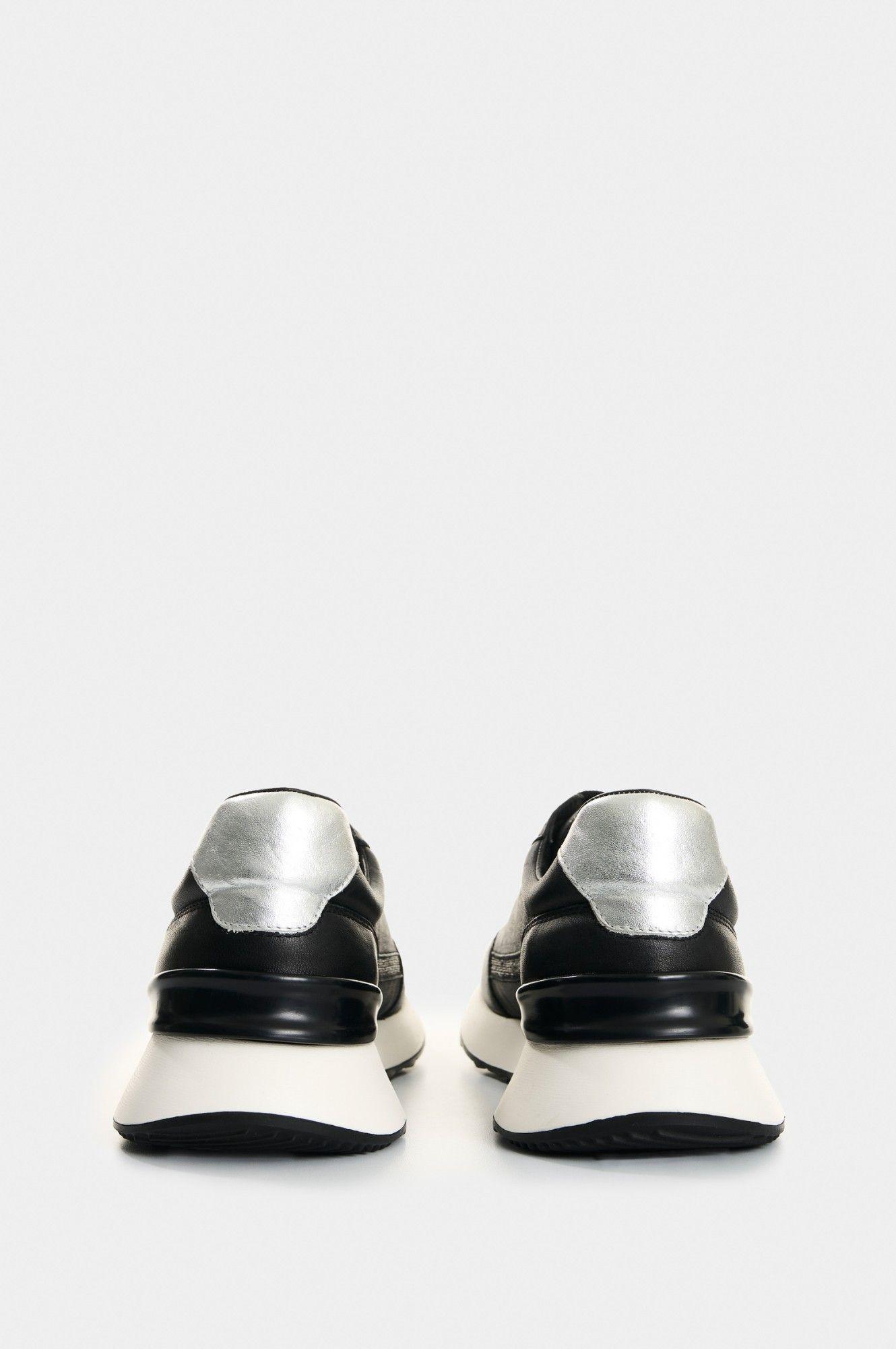 Vélez Zapatilla Tenis Cuero Detalle Millaré Mujer Pearl Negro-2