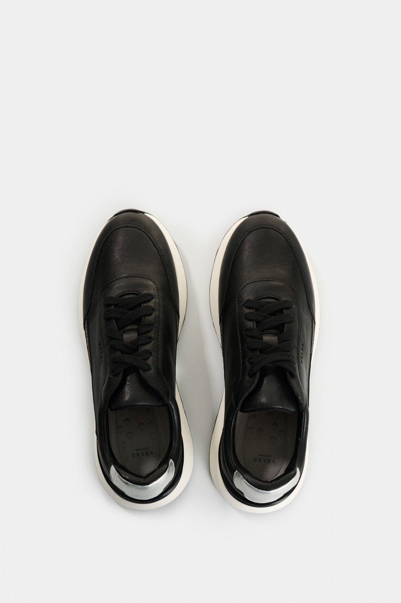 Vélez Zapatilla Tenis Cuero Detalle Millaré Mujer Pearl Negro-3