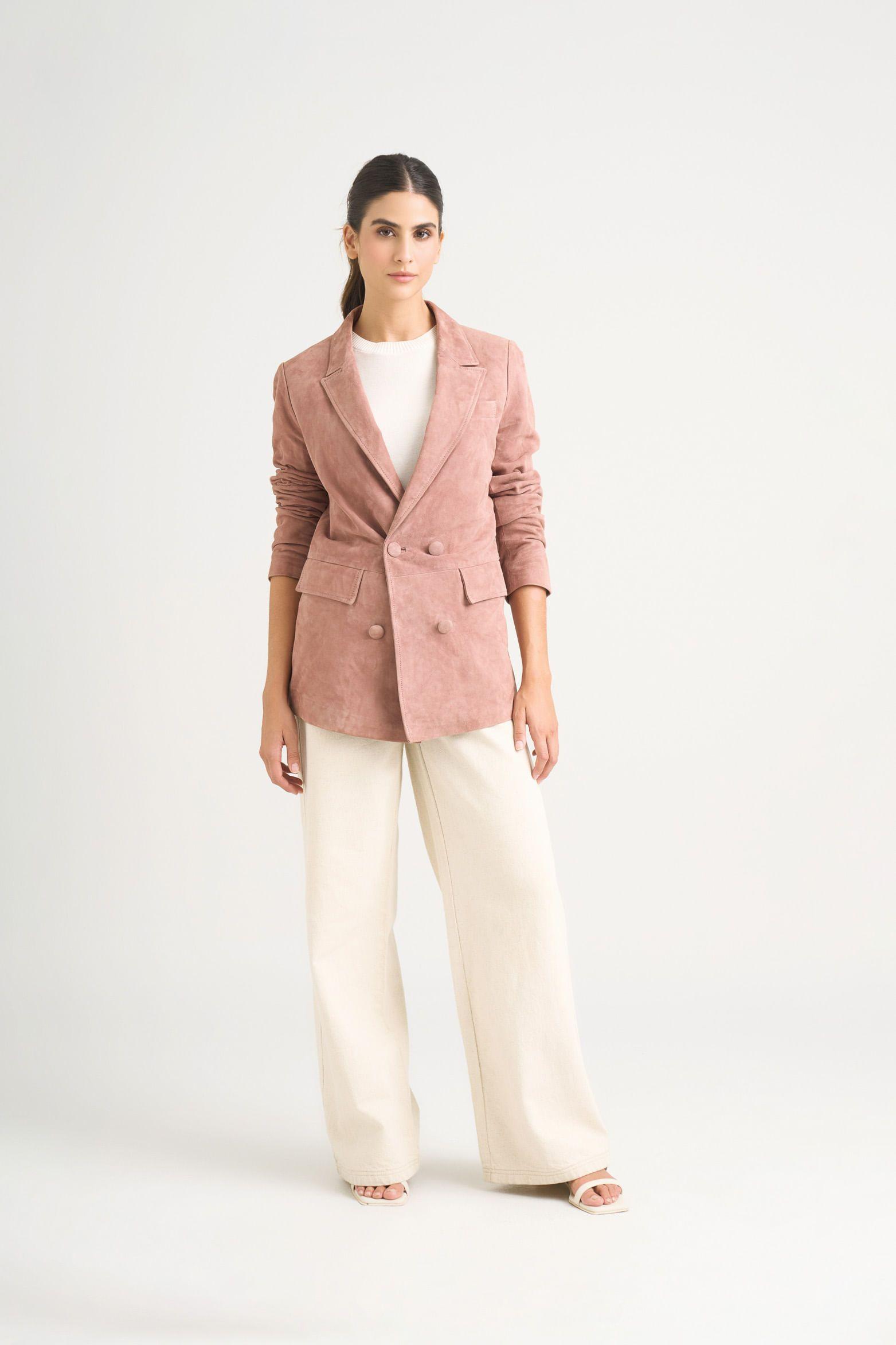 Vélez Blazer En Gamuza Ovina Para Mujer Zarzamora Mora-1