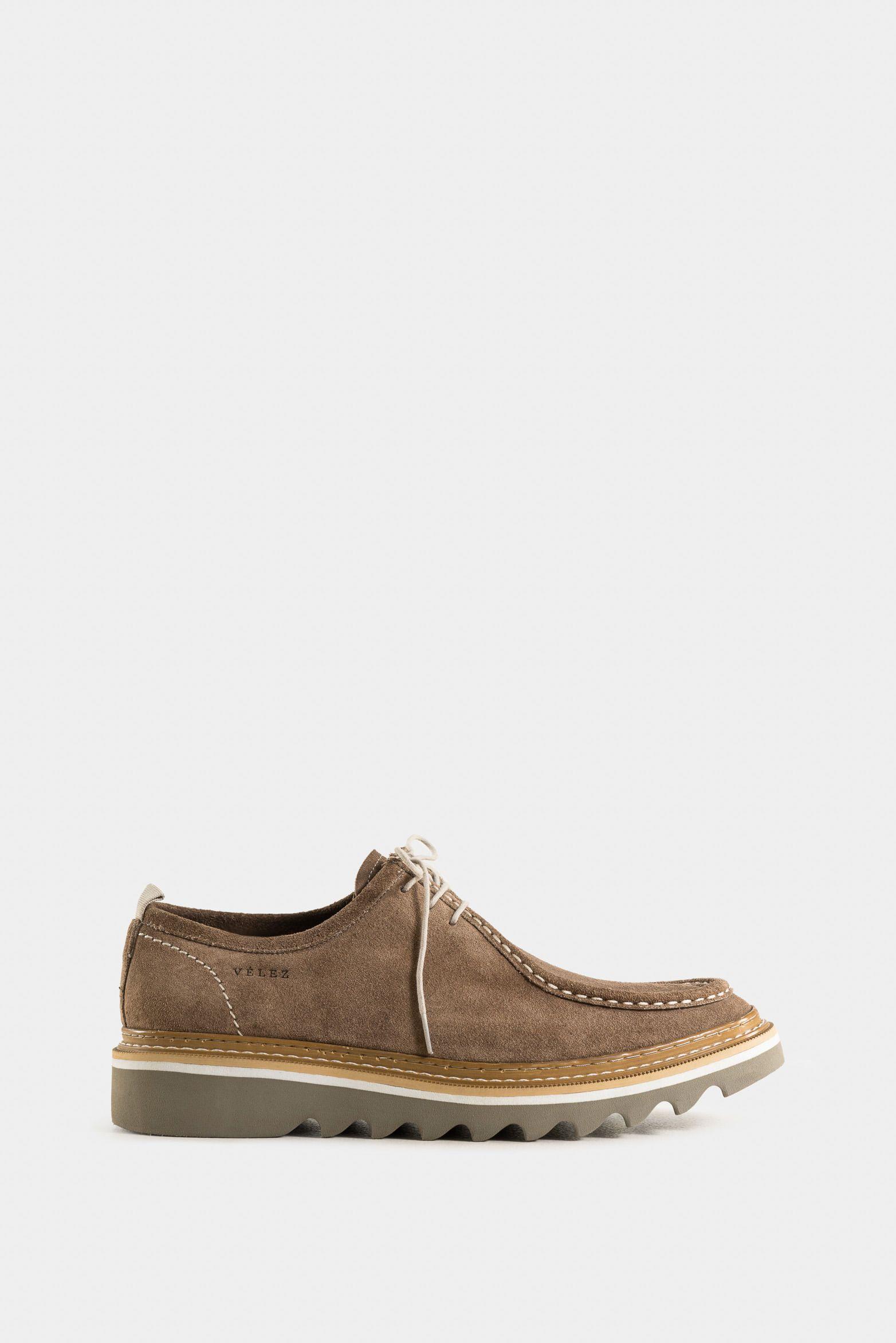 Vélez Zapatos Cordón Nova De Cuero Hombre Textura Gamuzada-0