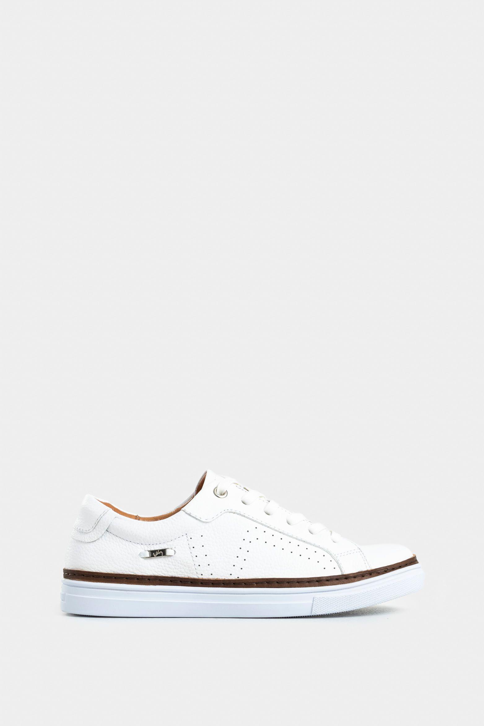 Vélez Tenis Planos De Cuero Contraste Blanco-0