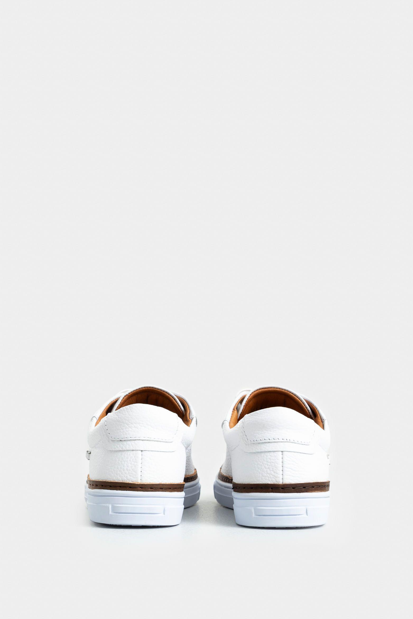 Vélez Tenis Planos De Cuero Contraste Blanco-2
