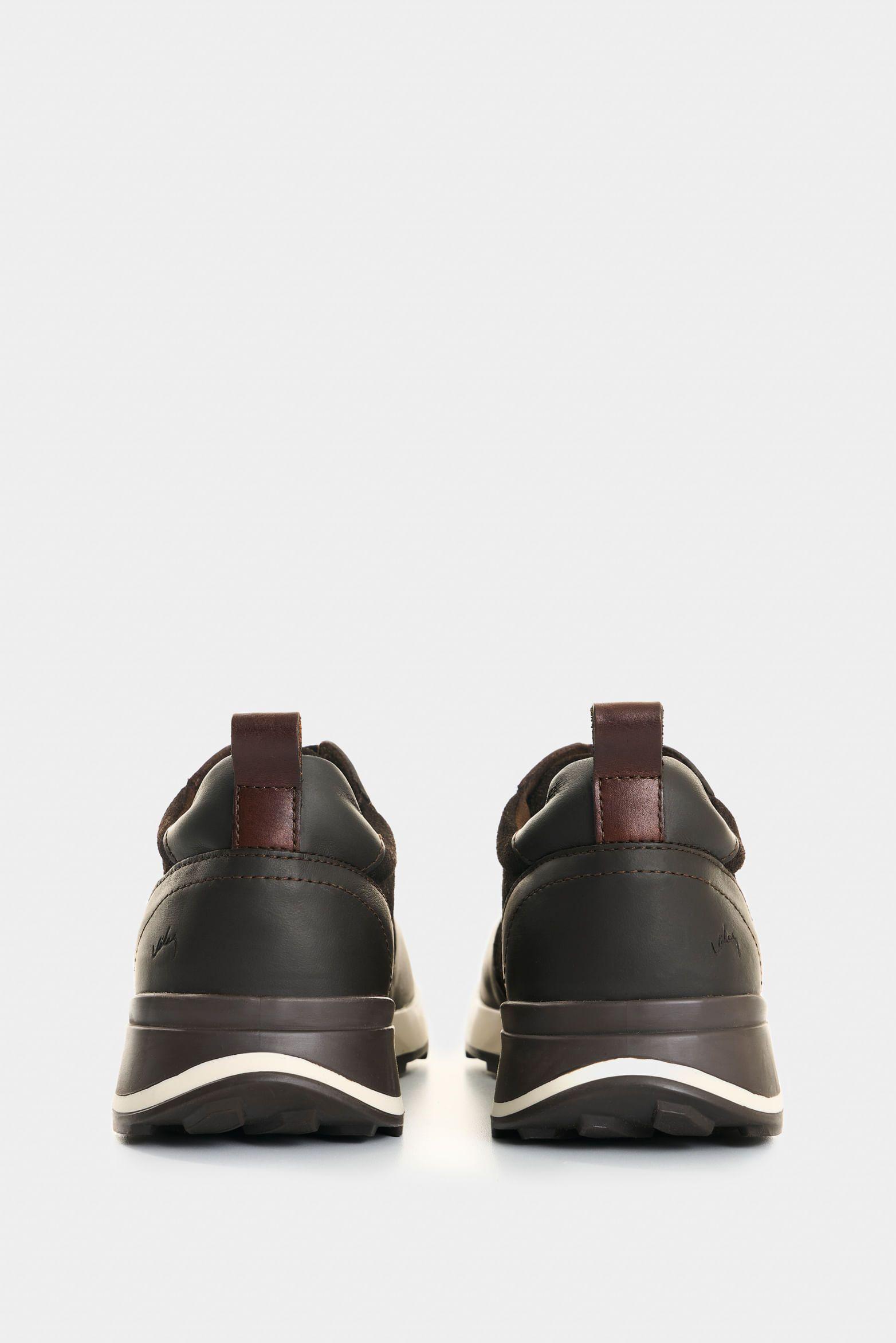 Vélez Zapatilla Tenis De Cuero  Hombre Romeo 2 Café-2