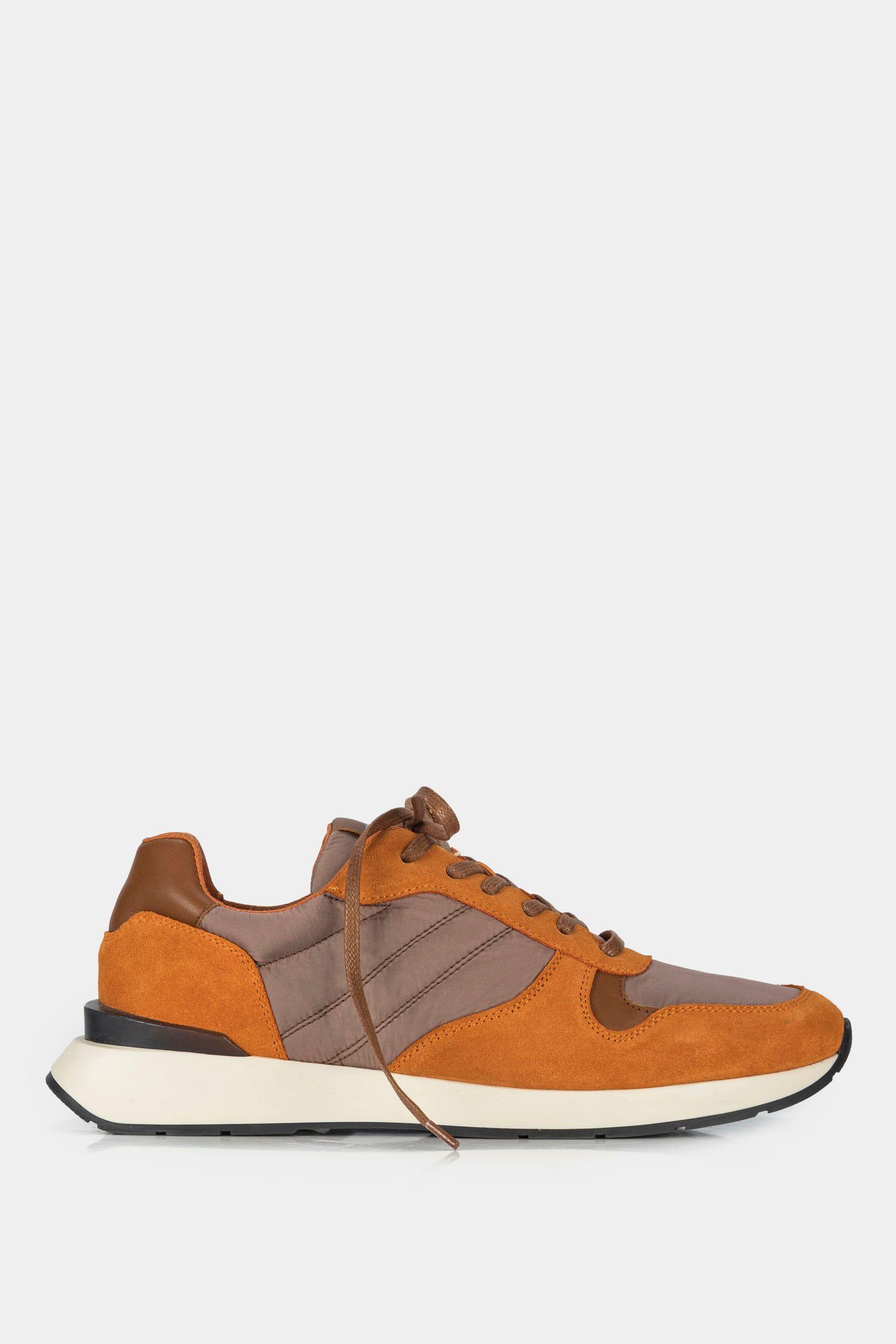 Vélez Zapatillas Oporto Cuero por Lona Para Hombre Naranja-0