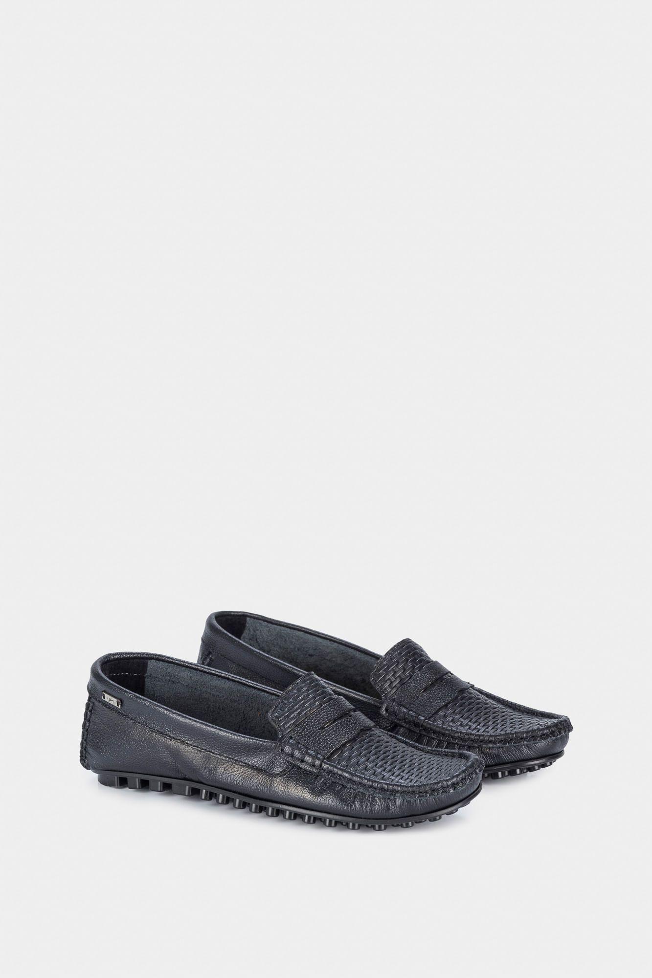 Vélez Mocasines Denver Cuero Mujer Grabado Con Placa Negro-1