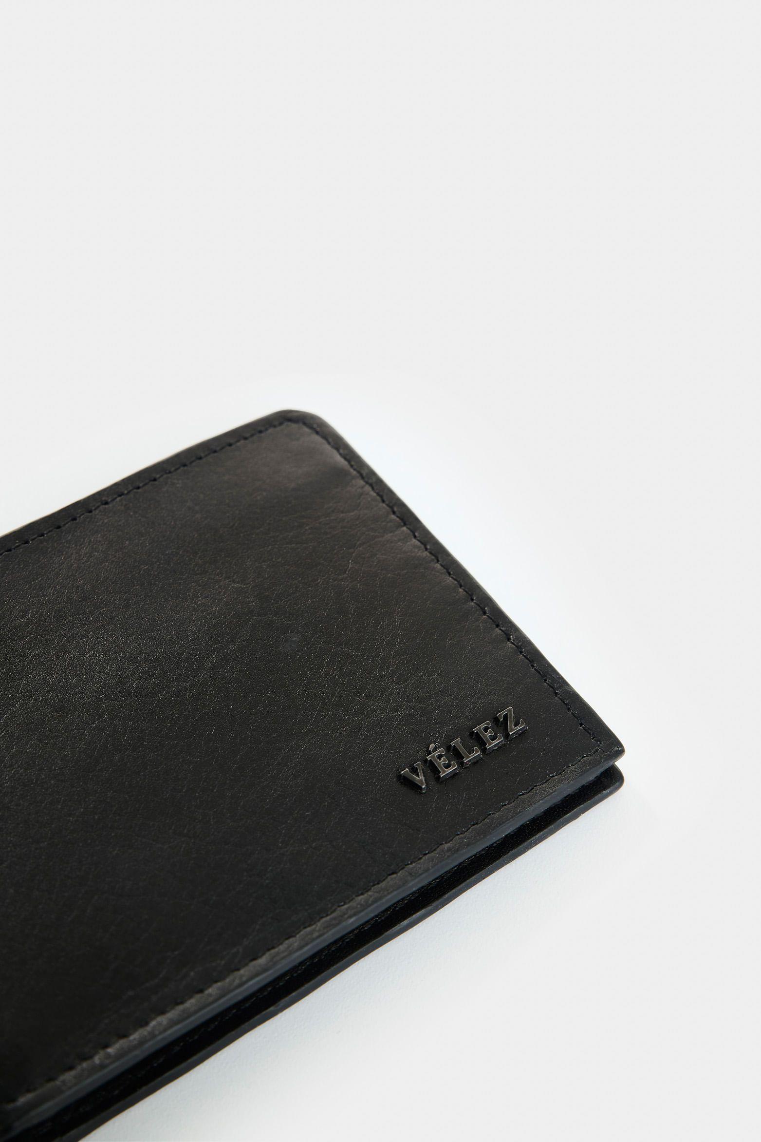 Vélez Billetera De Cuero Para Hombre Elia Negro-3