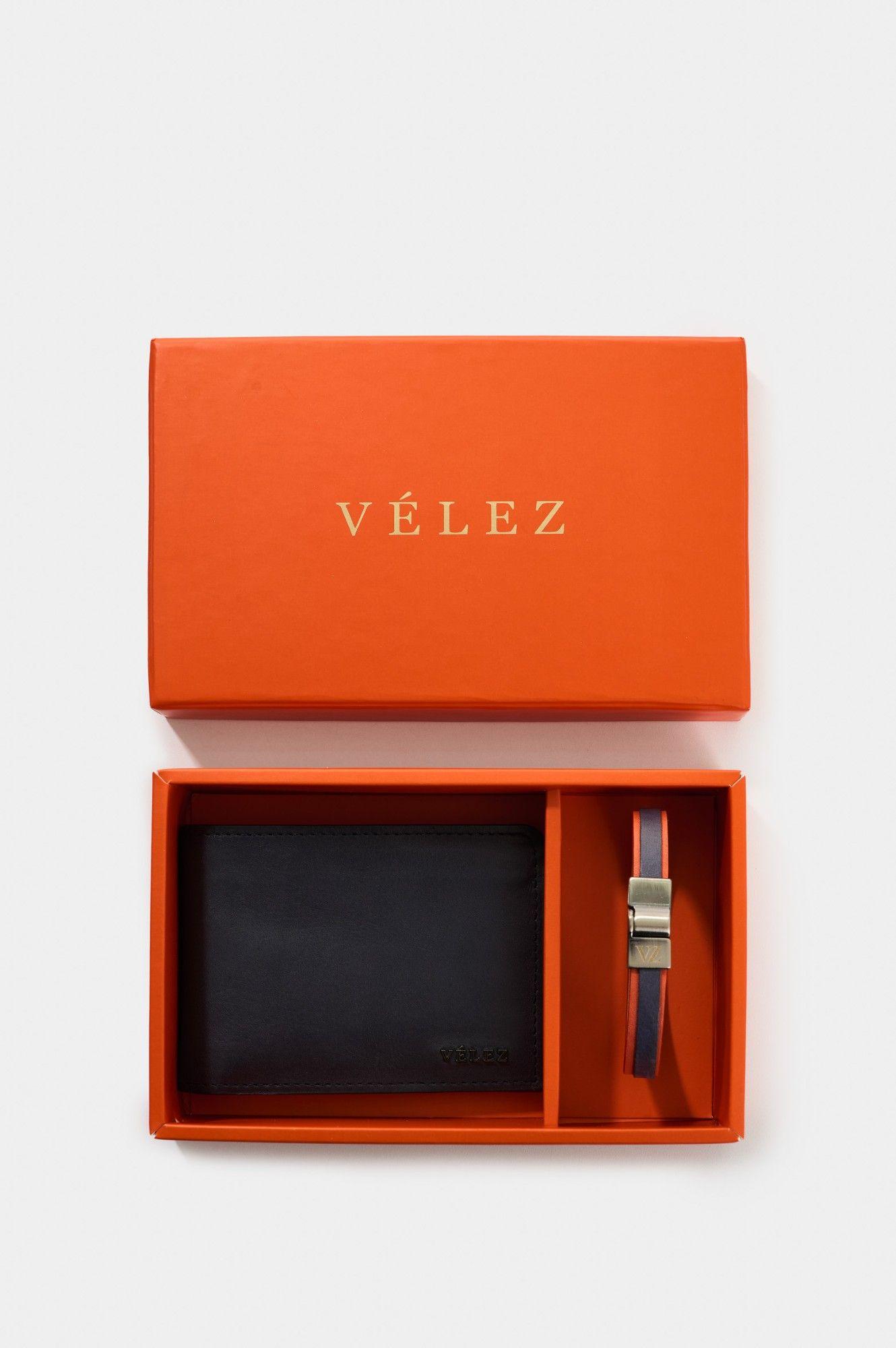 Vélez Kit Billetera Y Manilla Cuero Hombre Ivy Azul Oscuro-0