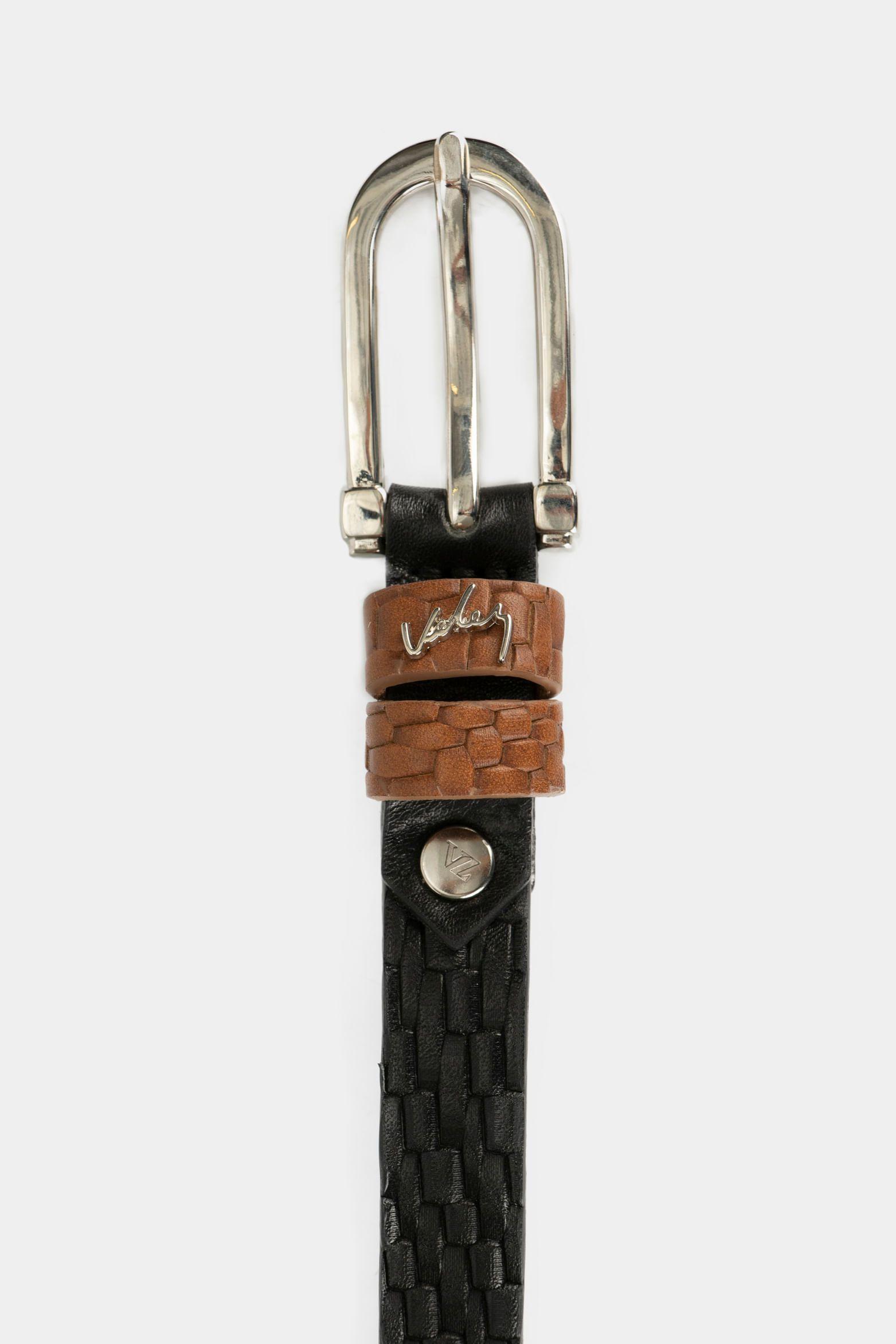 Vélez Cinturón Unifaz Mora De Cuero Para Mujer Placa Negro-2