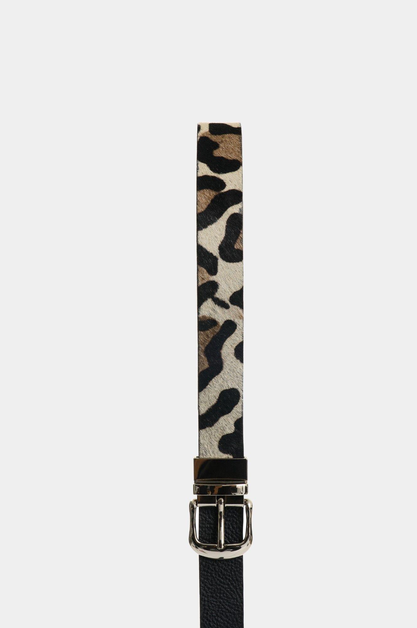 Vélez Cinturón Doble Faz De Cuero Pelo Mujer Flair Beige-1
