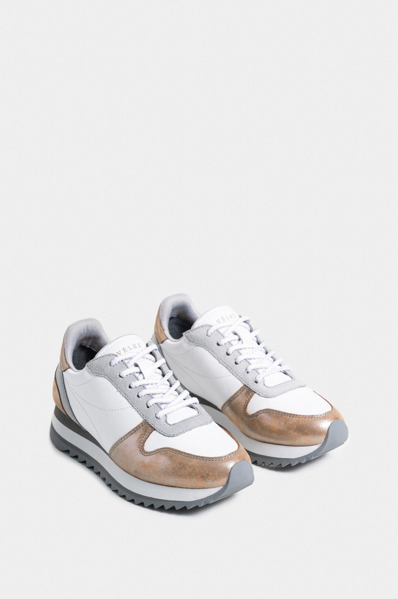 Vélez Zapatillas Plancton Cuero Folia Mujer Plata-1