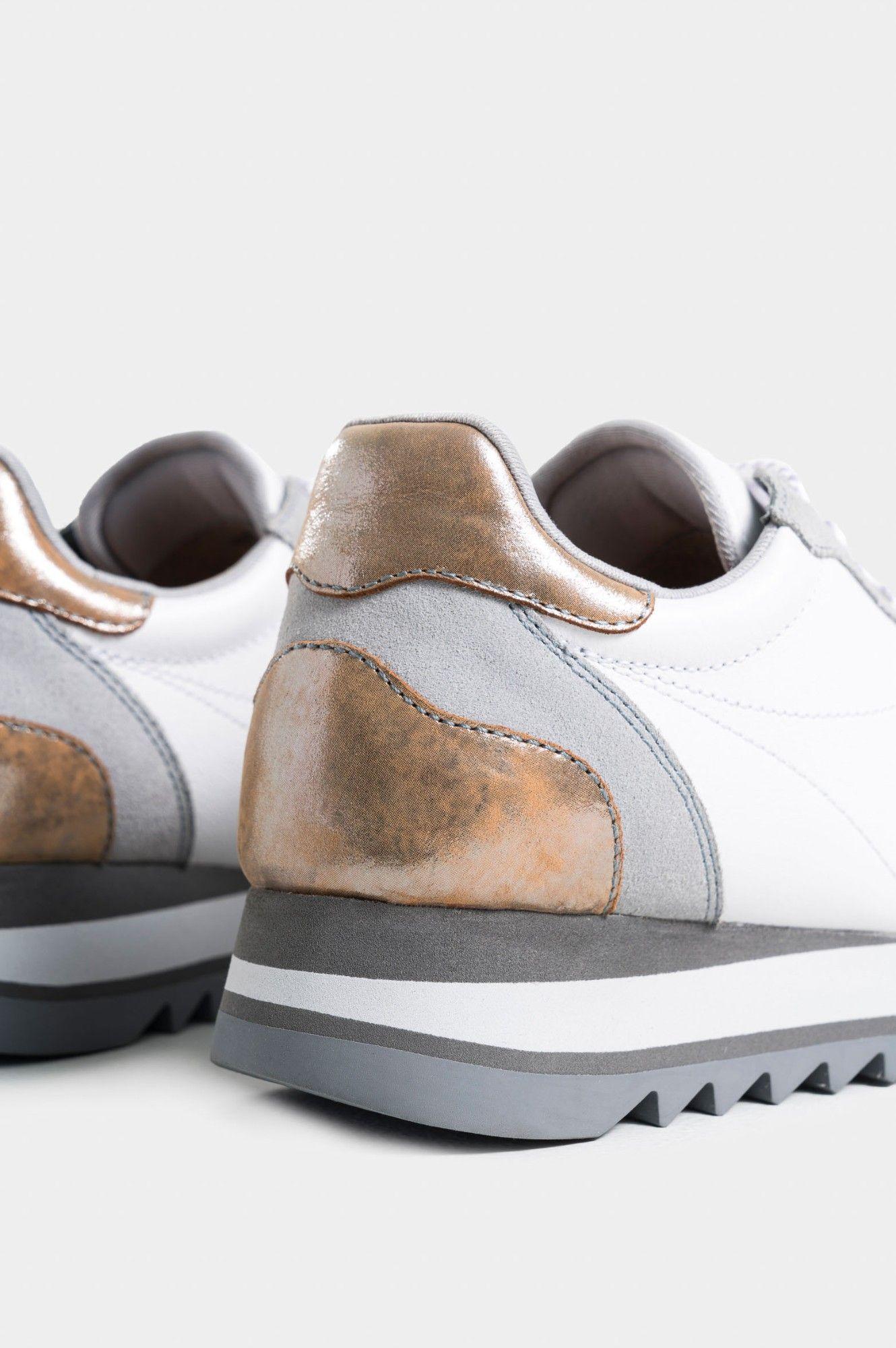 Vélez Zapatillas Plancton Cuero Folia Mujer Plata-4