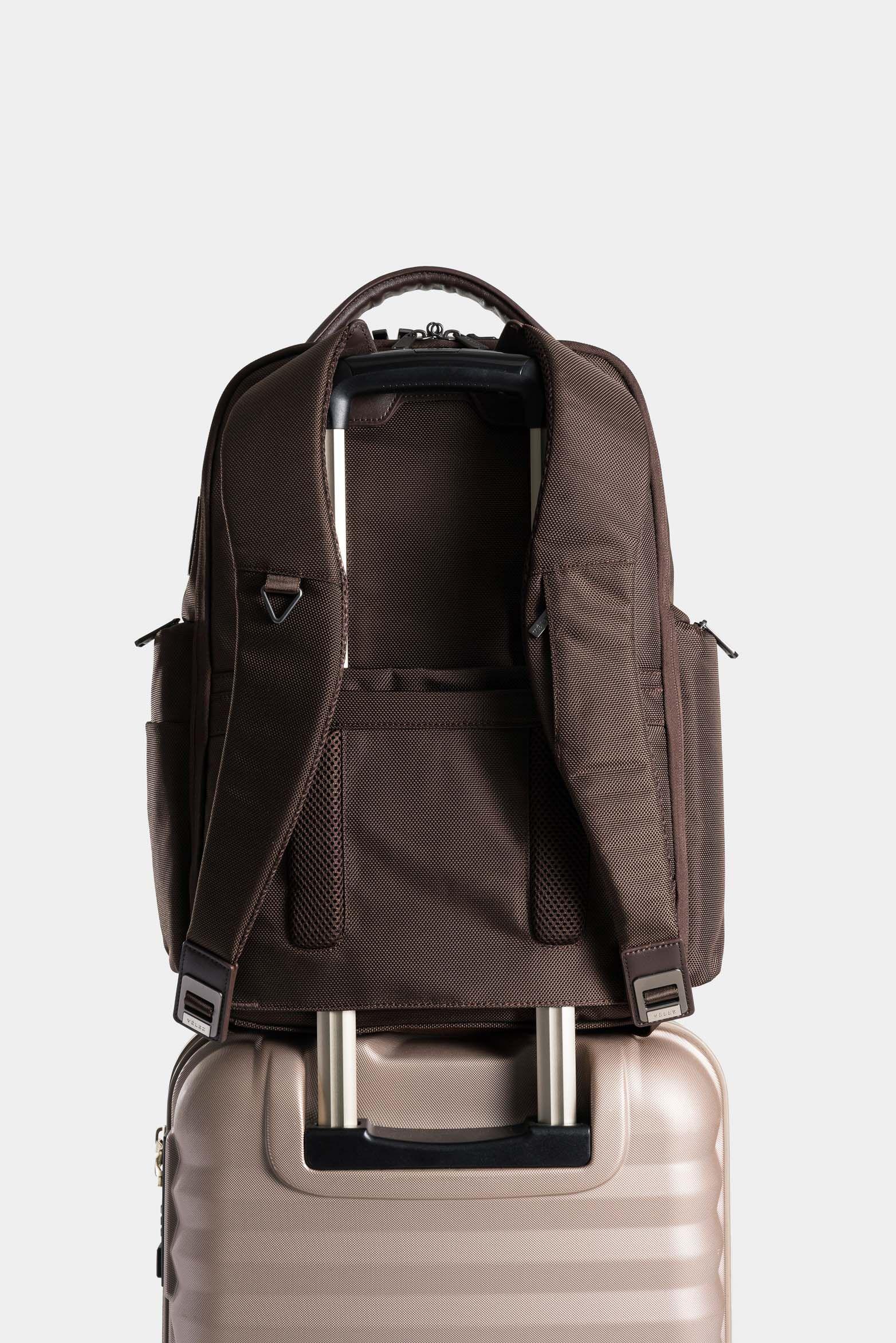 Vélez Morral Security De Lona Hombre Detalles En Cuero Café-2