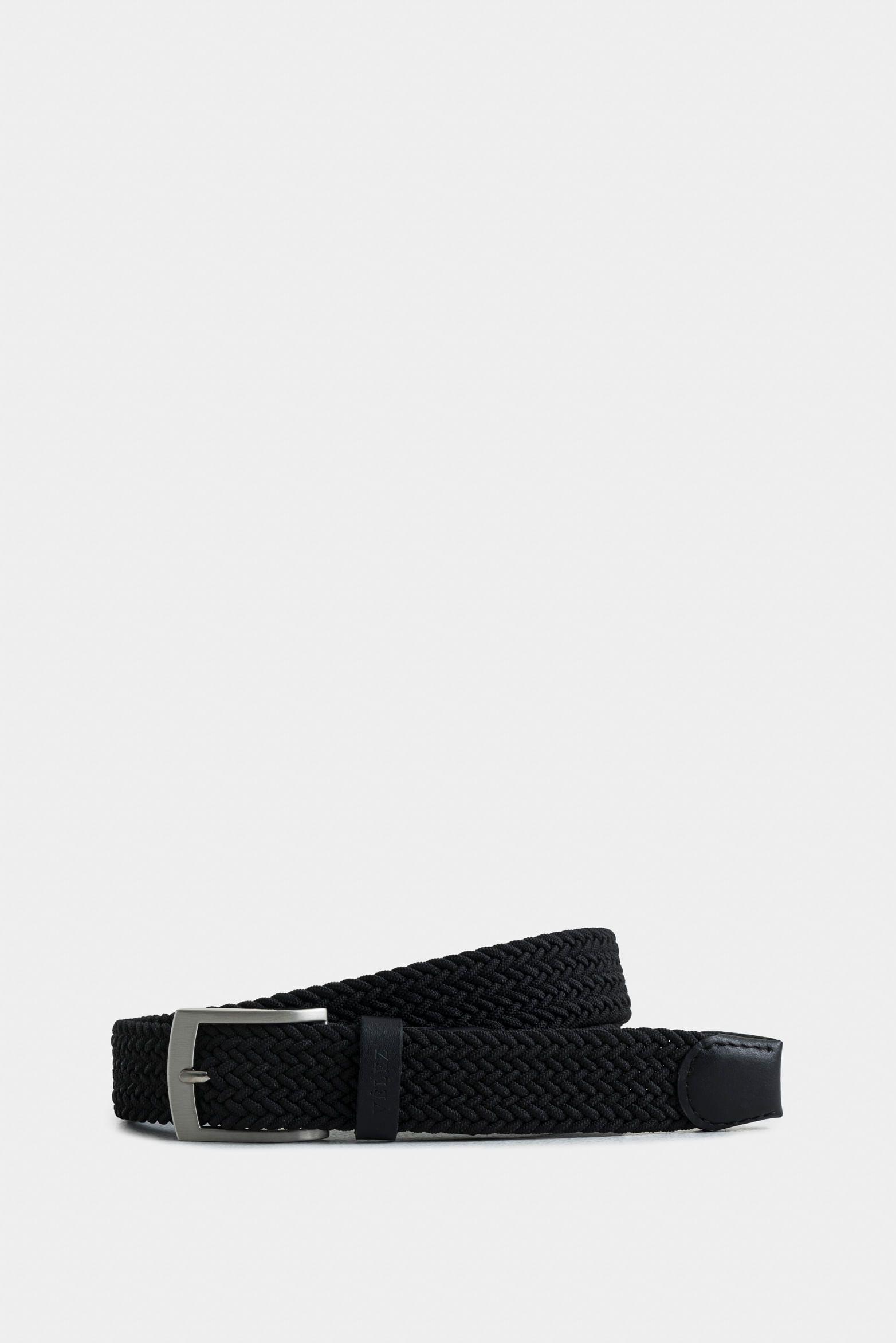 Vélez Cinturón Unifaz Cordón Cuero Para Hombre Trenza Negro-0