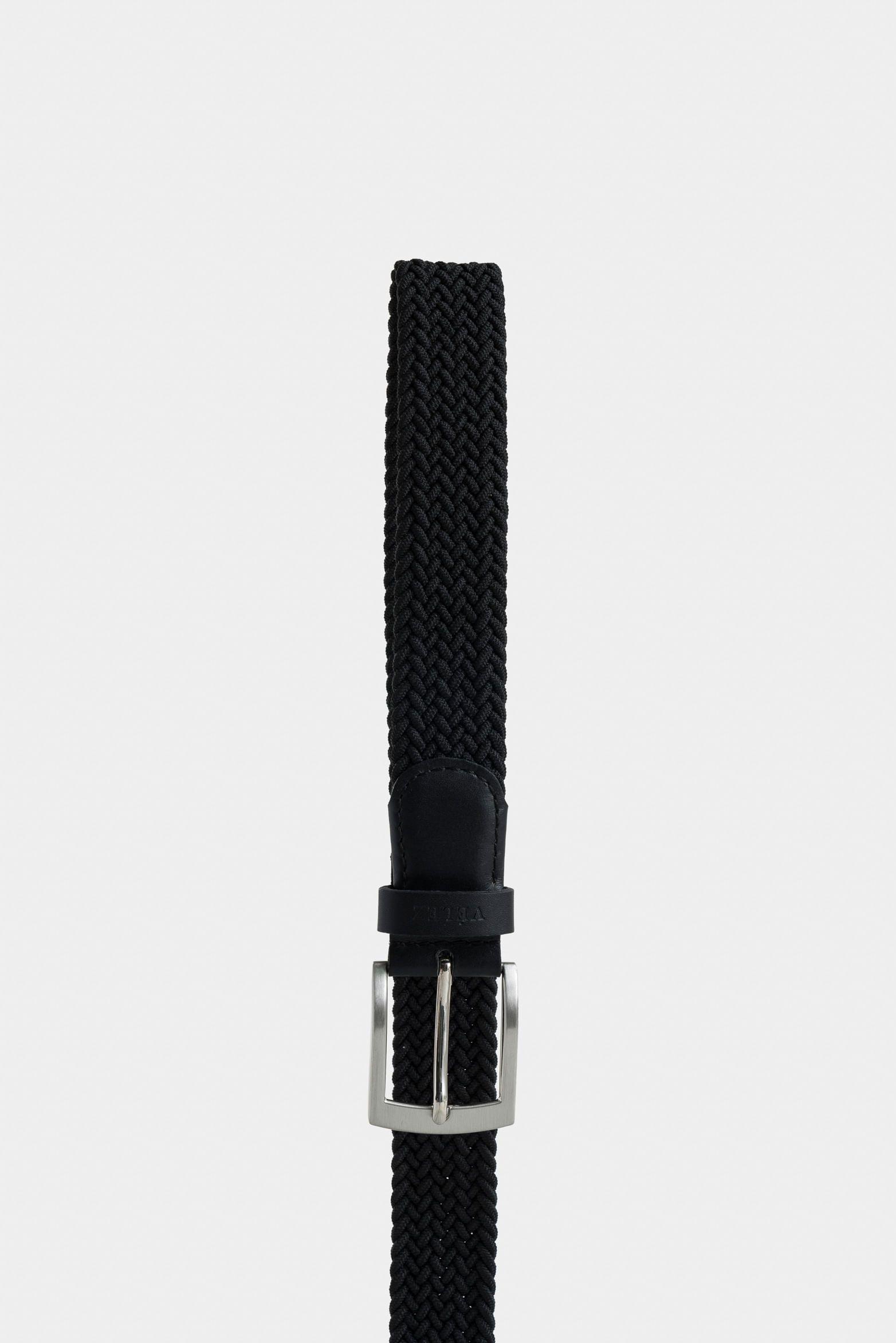 Vélez Cinturón Unifaz Cordón Cuero Para Hombre Trenza Negro-1