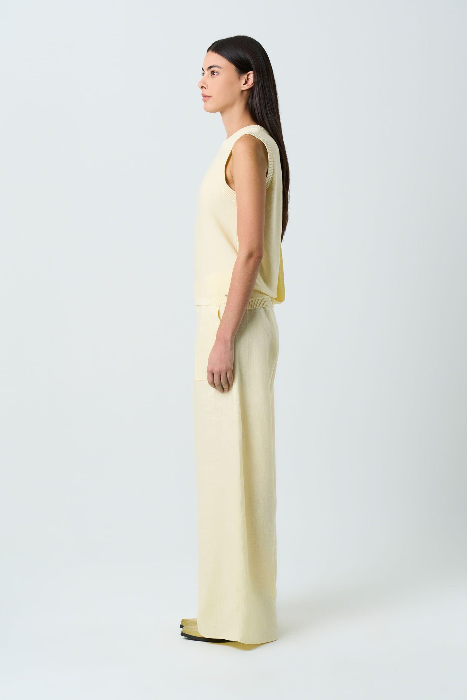 Vélez Top Tejido Astromelia Para Mujer Liviano Amarillo-1