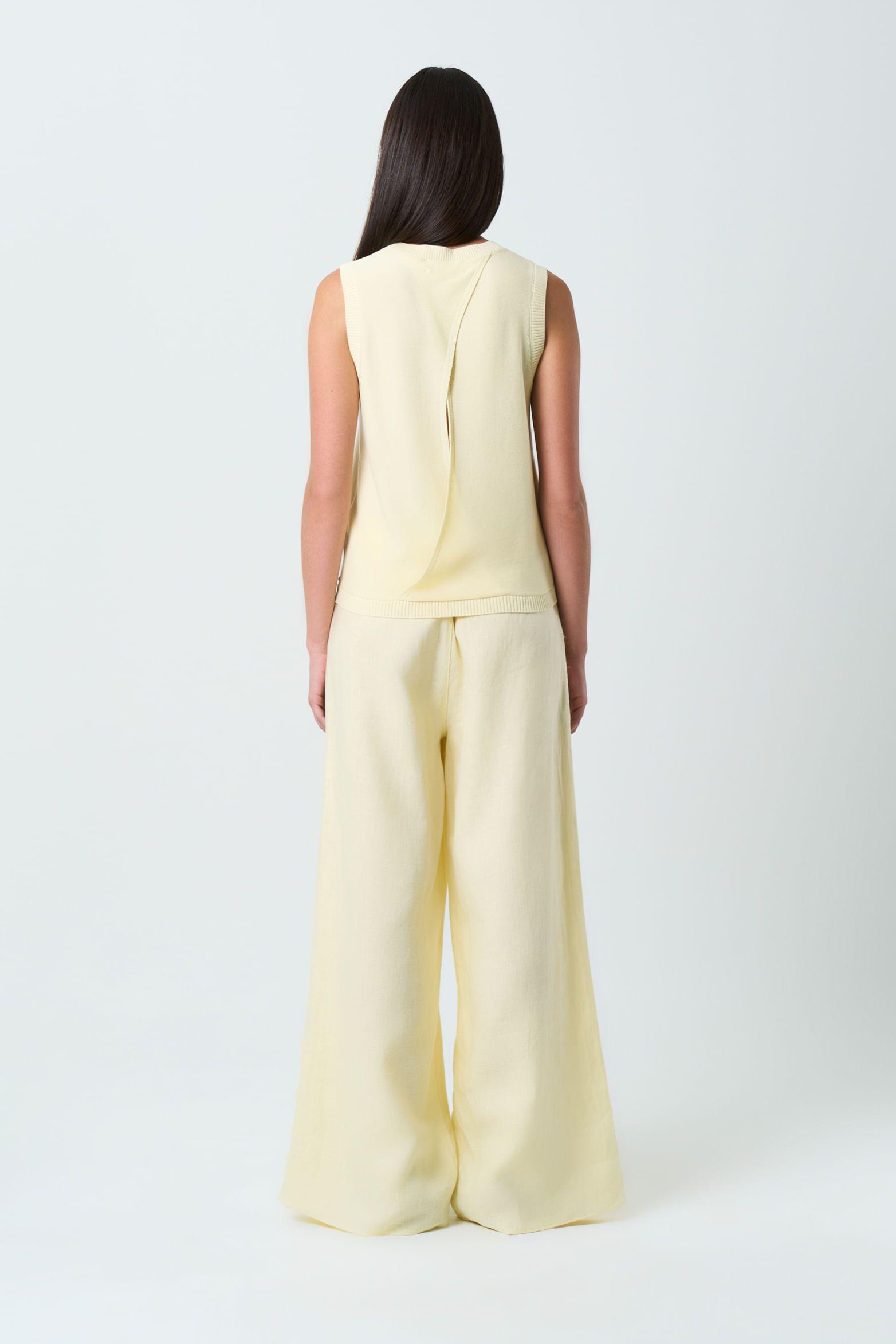 Vélez Top Tejido Astromelia Para Mujer Liviano Amarillo-2