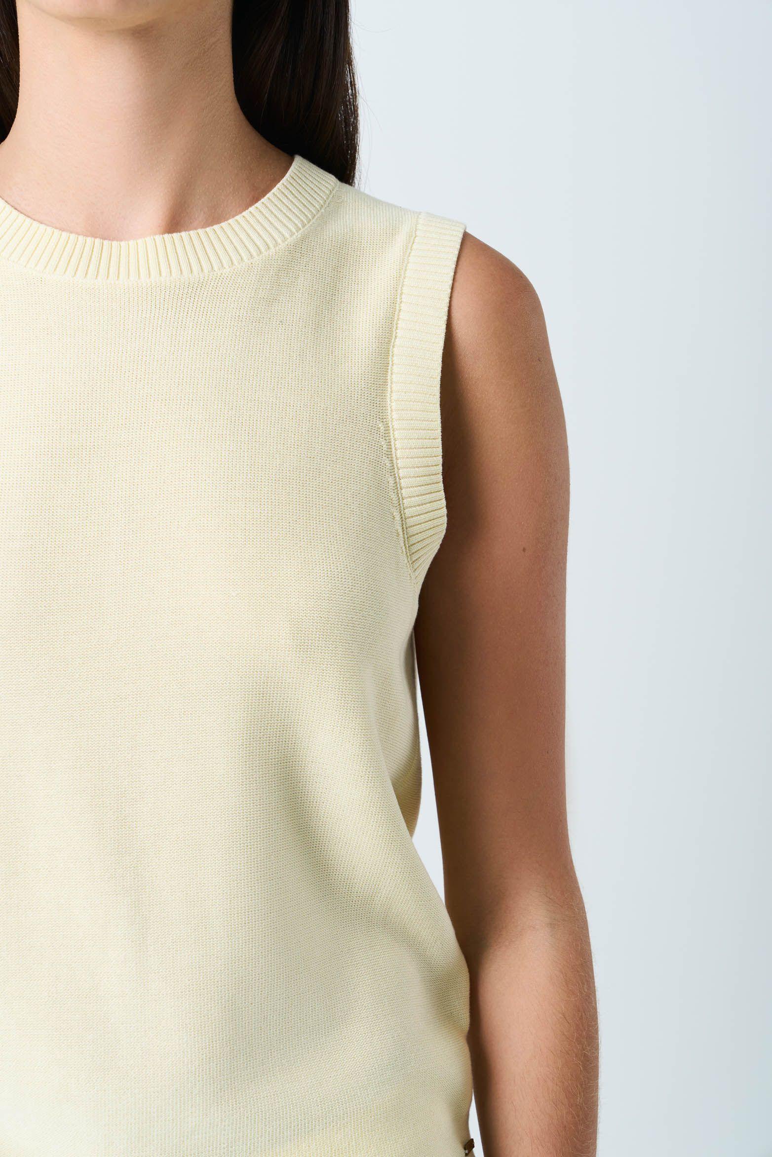 Vélez Top Tejido Astromelia Para Mujer Liviano Amarillo-5