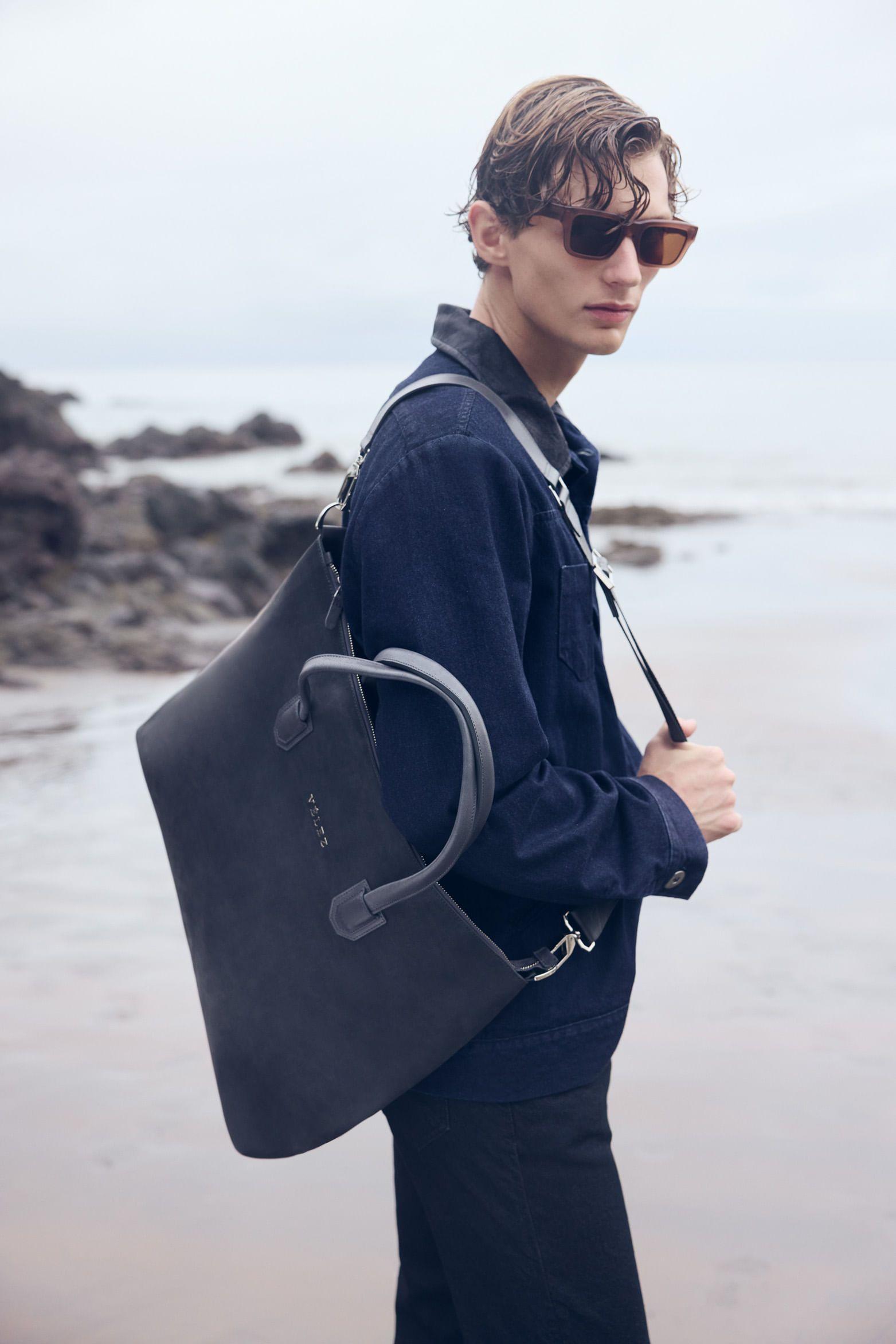 Shopping Lyra de cuero nobuck para hombre acabado artesanal gris-0