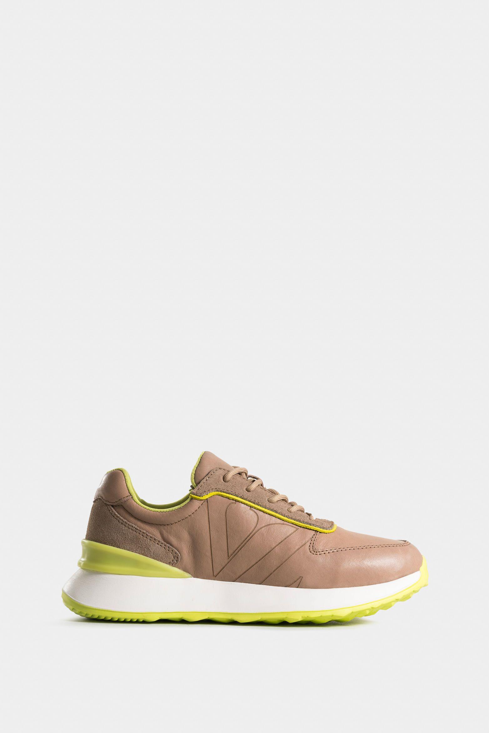 Vélez Zapatillas Australis Cuero y Carnaza Para Mujer Arena-0