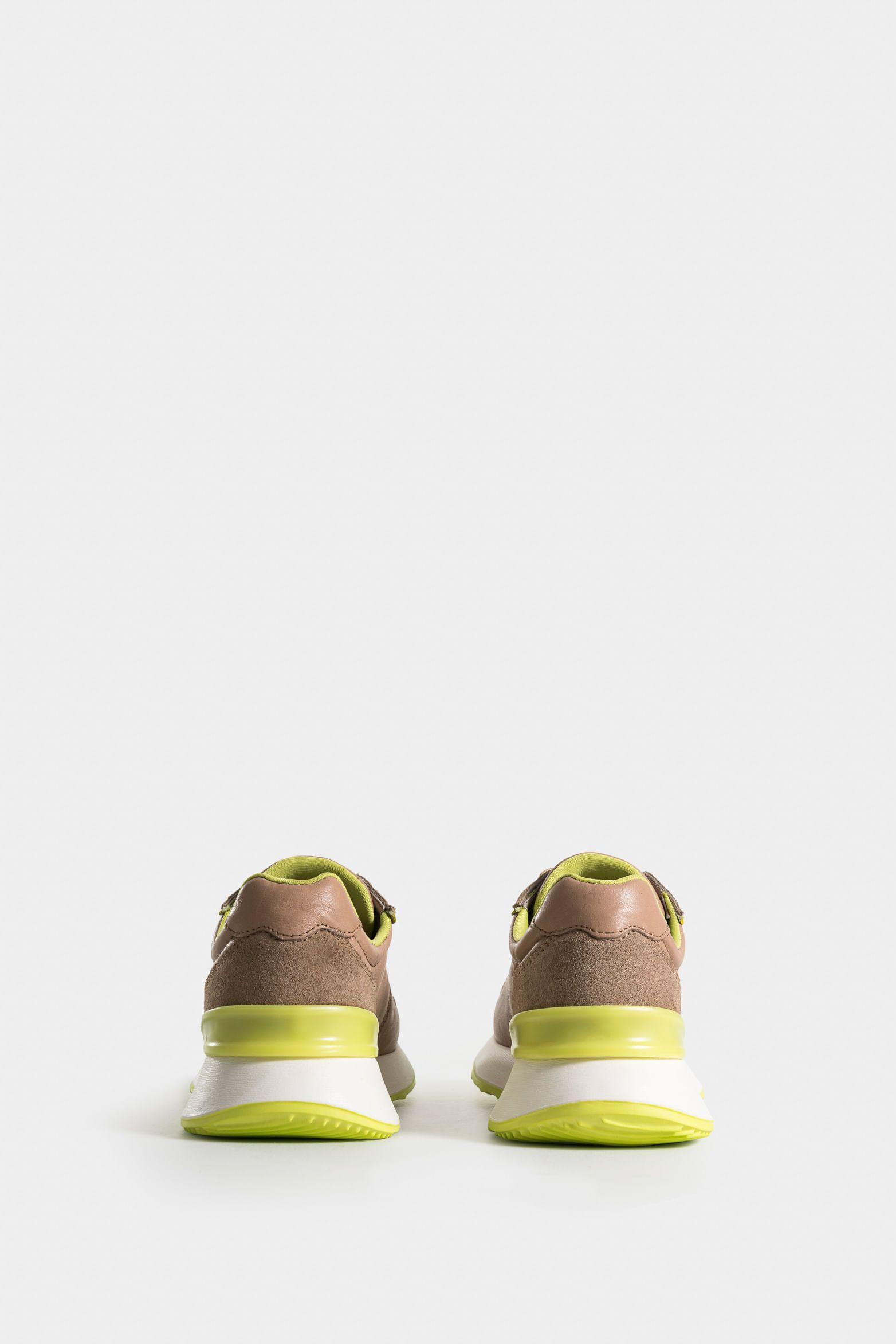 Vélez Zapatillas Australis Cuero y Carnaza Para Mujer Arena-2