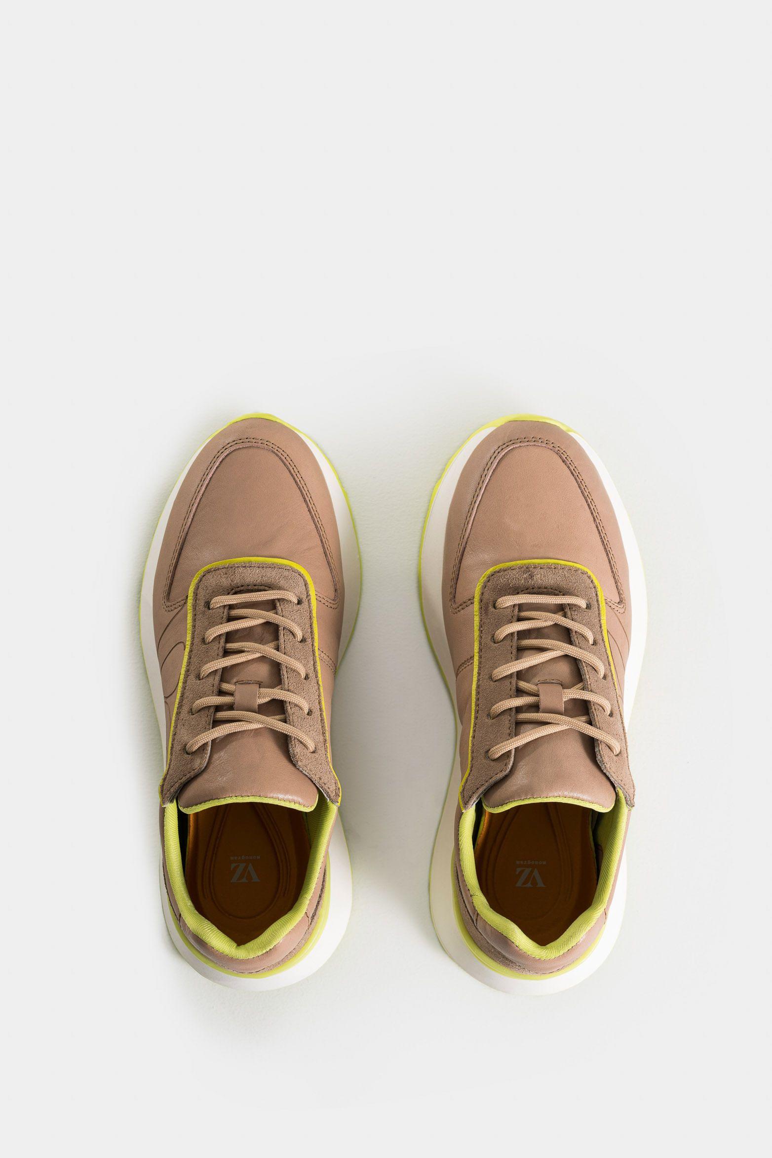 Vélez Zapatillas Australis Cuero y Carnaza Para Mujer Arena-3