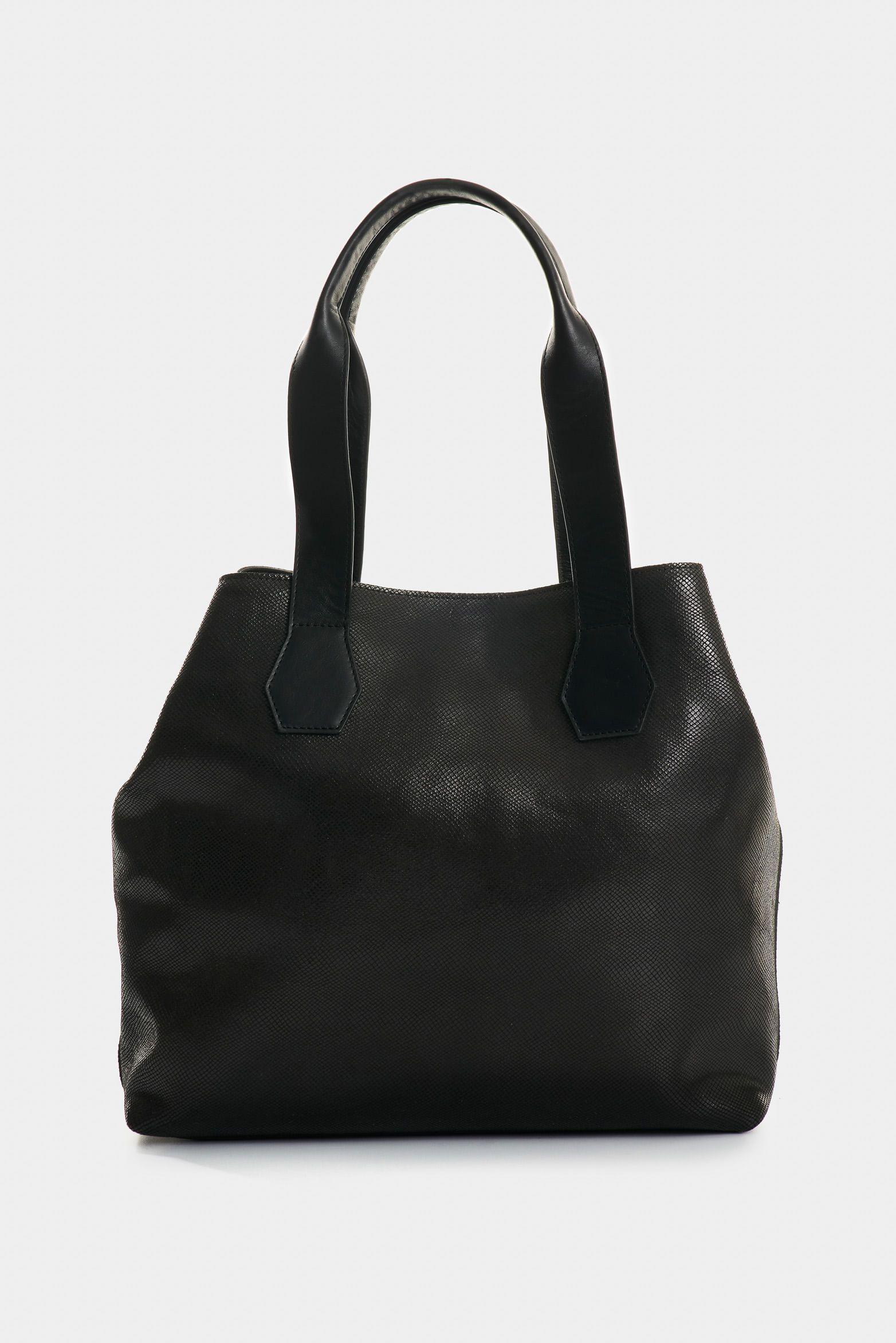 Vélez Shopping De Cuero Gamuzado Y Folia Mujer Silena Negro-2