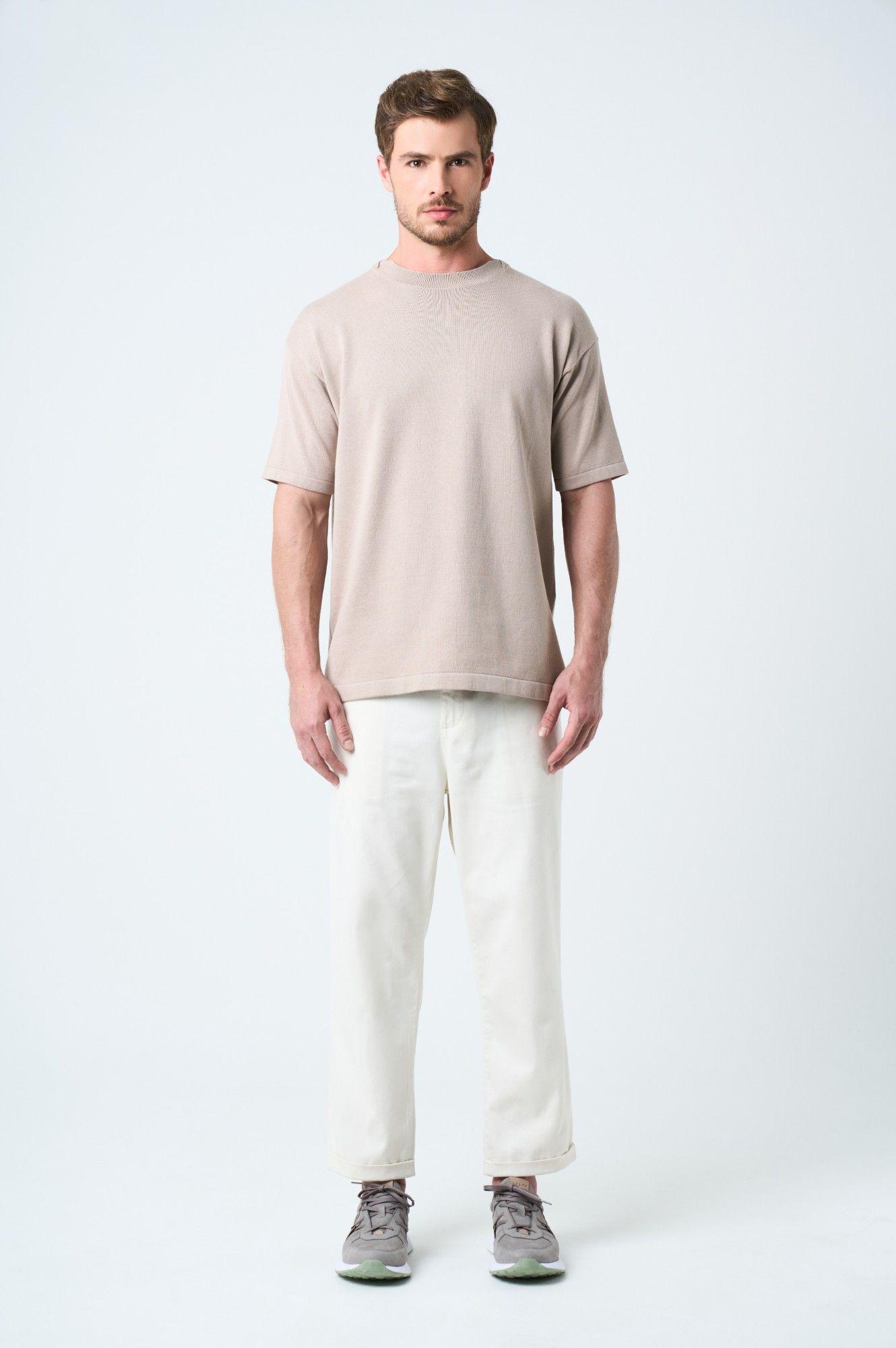 Vélez Pantalón Apis En Drill Hombre Silueta Baggy Crema-1