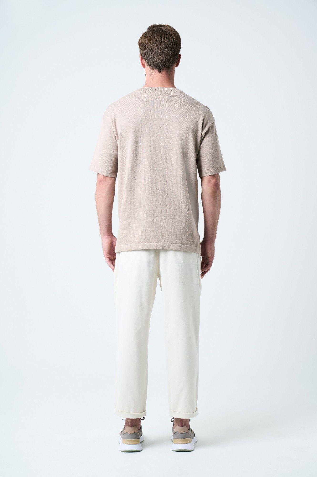 Vélez Pantalón Apis En Drill Hombre Silueta Baggy Crema-3