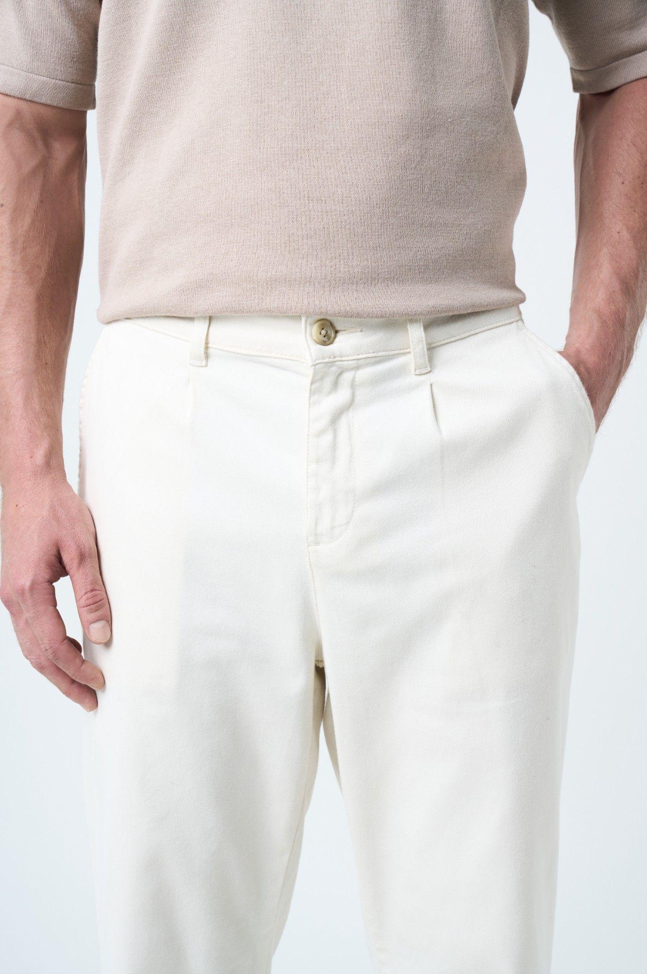 Vélez Pantalón Apis En Drill Hombre Silueta Baggy Crema-5