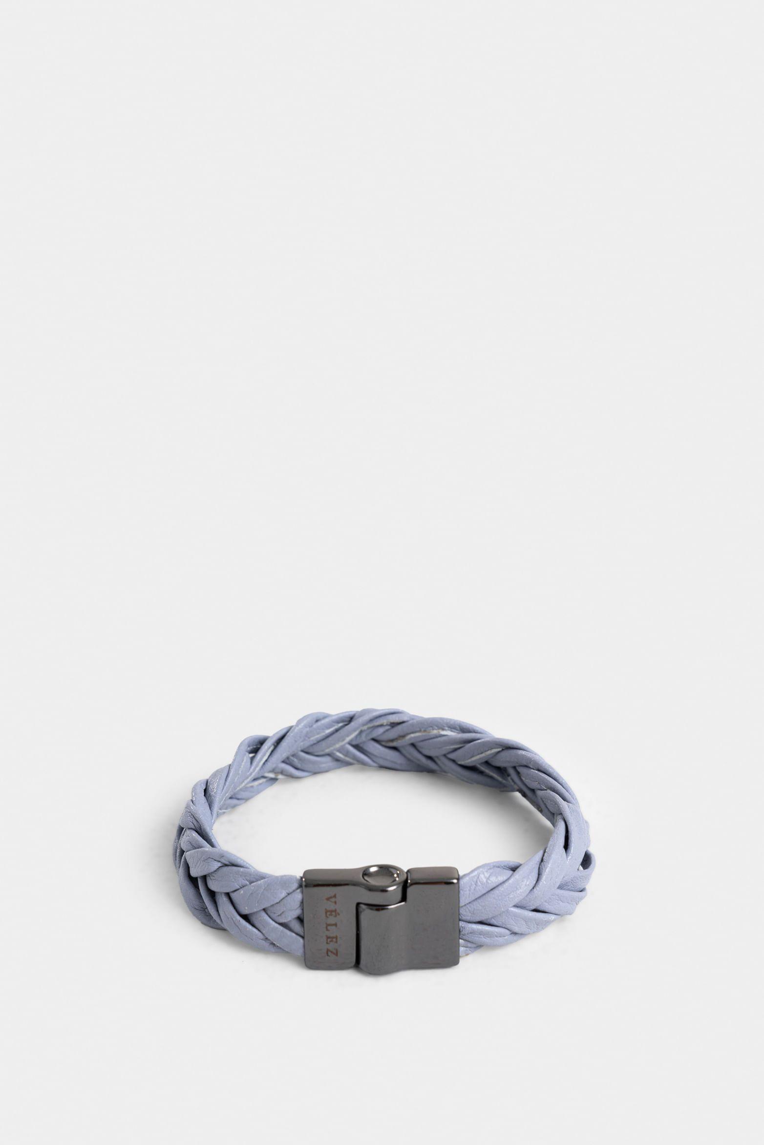 Manilla leo 2.0 de cuero para hombre trenzada Azul Claro-0