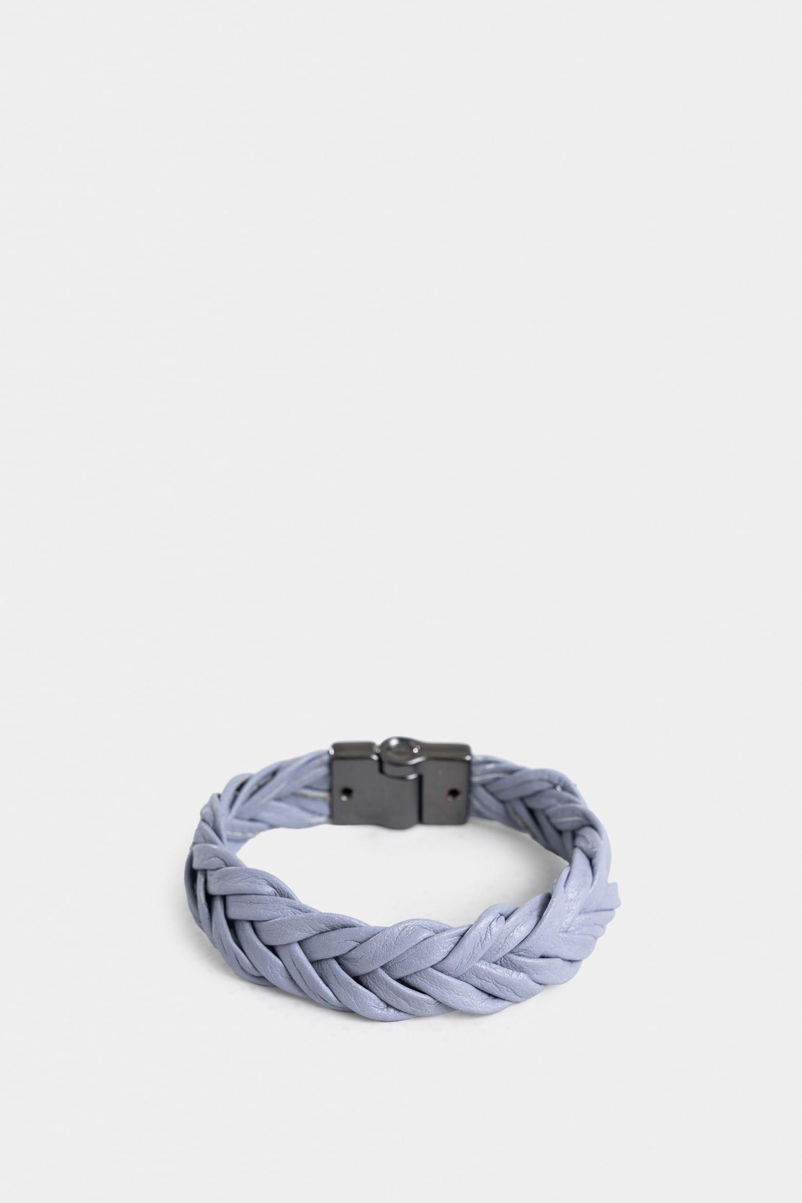Manilla leo 2.0 de cuero para hombre trenzada Azul Claro-2