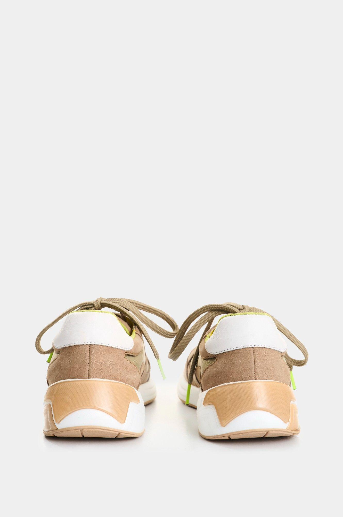 Vélez Zapatillas Bombay De Cuero Gamuza y Lona Mujer Arena-2