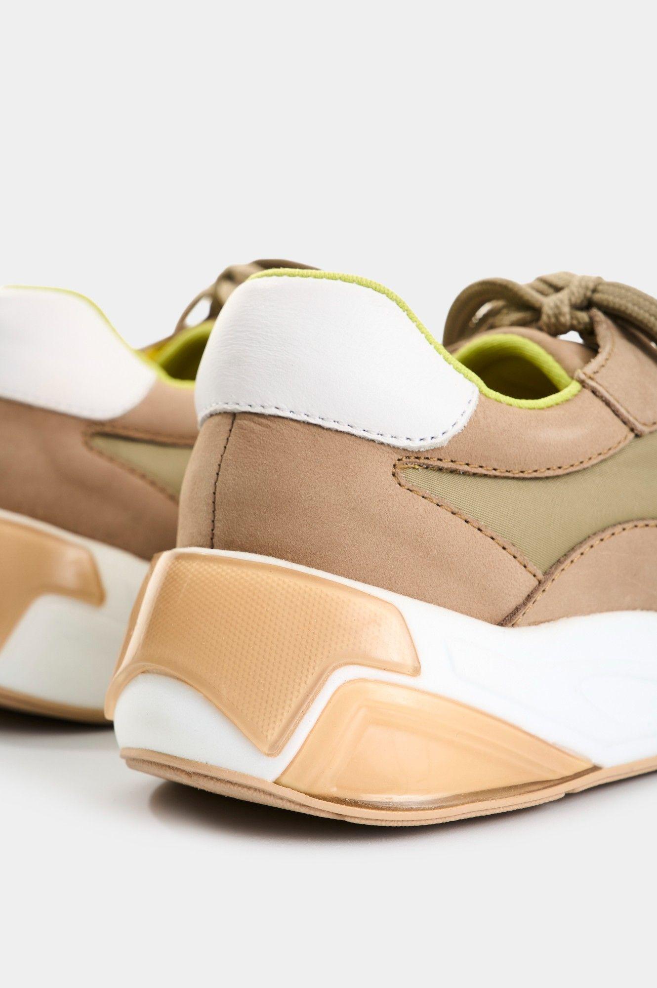 Vélez Zapatillas Bombay De Cuero Gamuza y Lona Mujer Arena-4