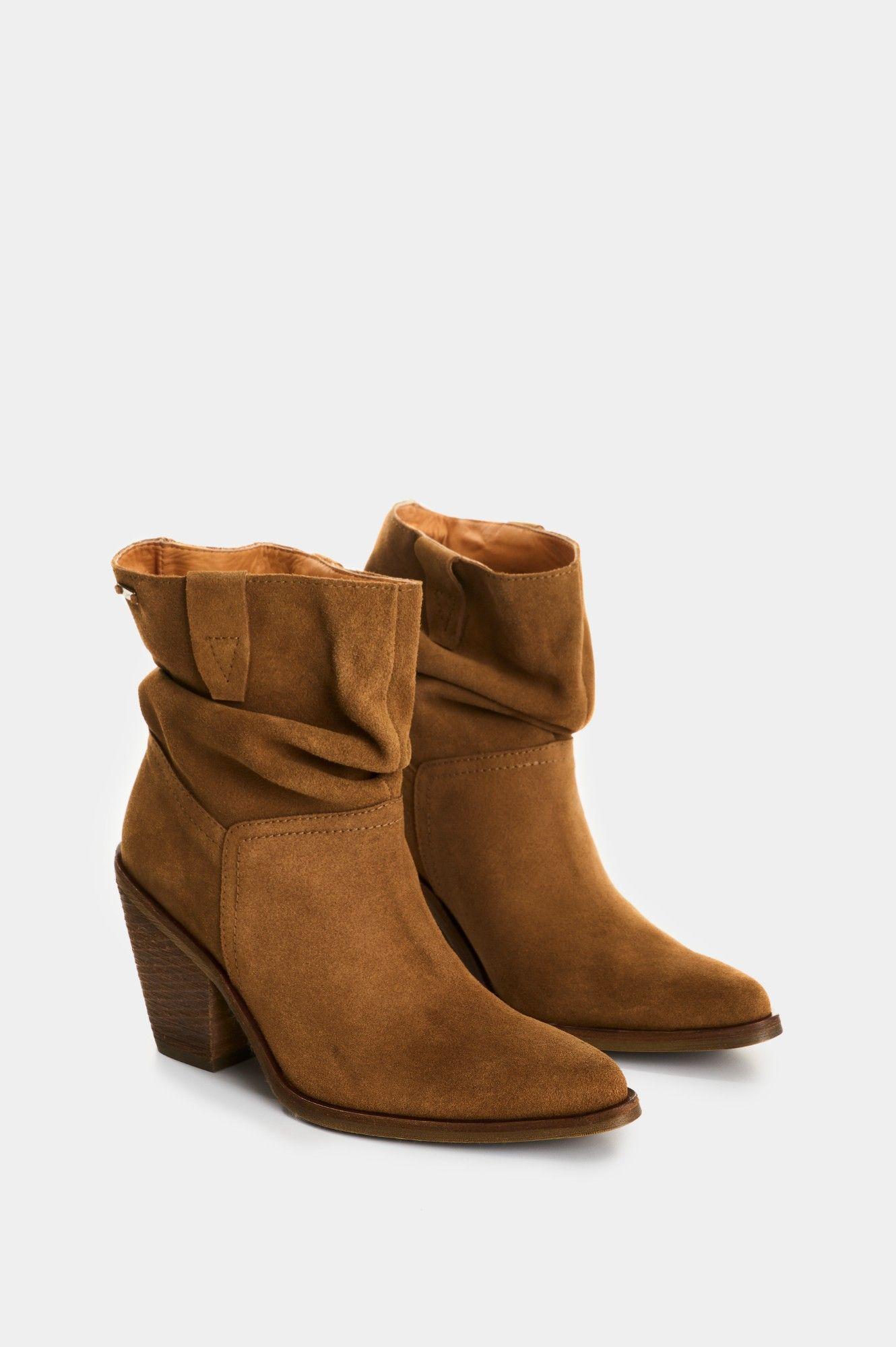 Vélez Botines Cuero Gamuzado Mujer Faro Miel-1