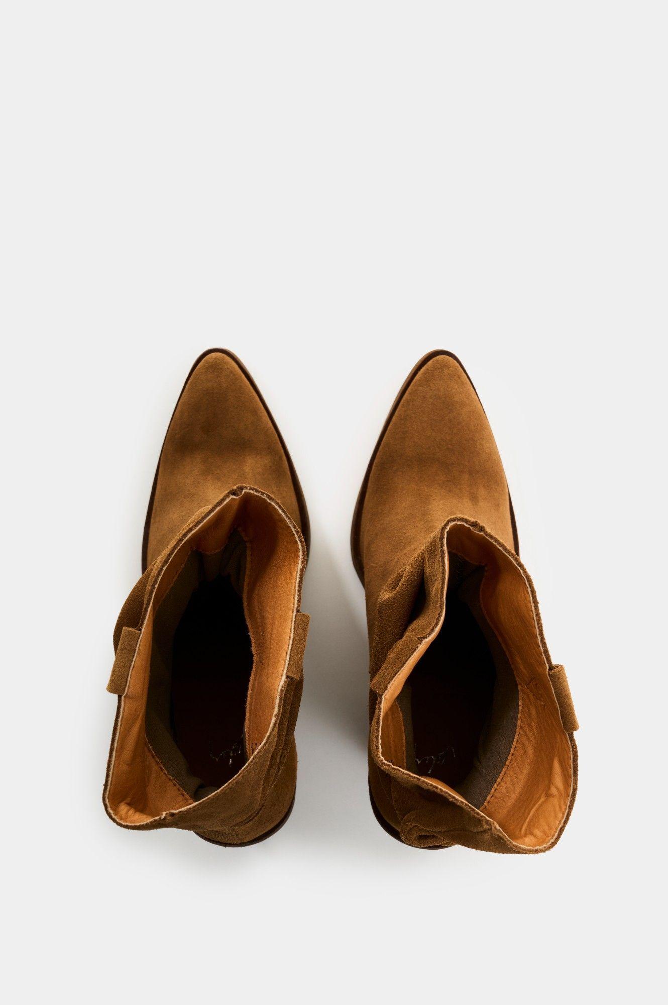 Vélez Botines Cuero Gamuzado Mujer Faro Miel-3