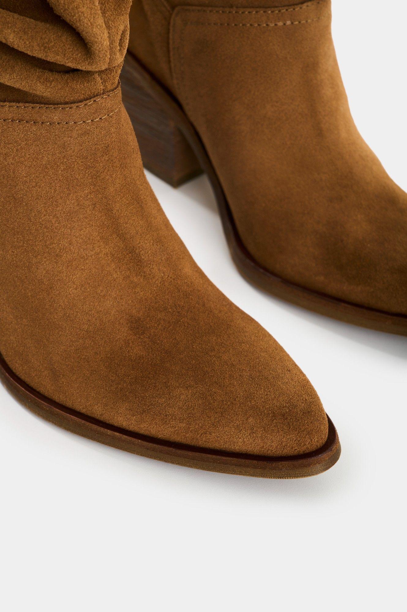 Vélez Botines Cuero Gamuzado Mujer Faro Miel-4