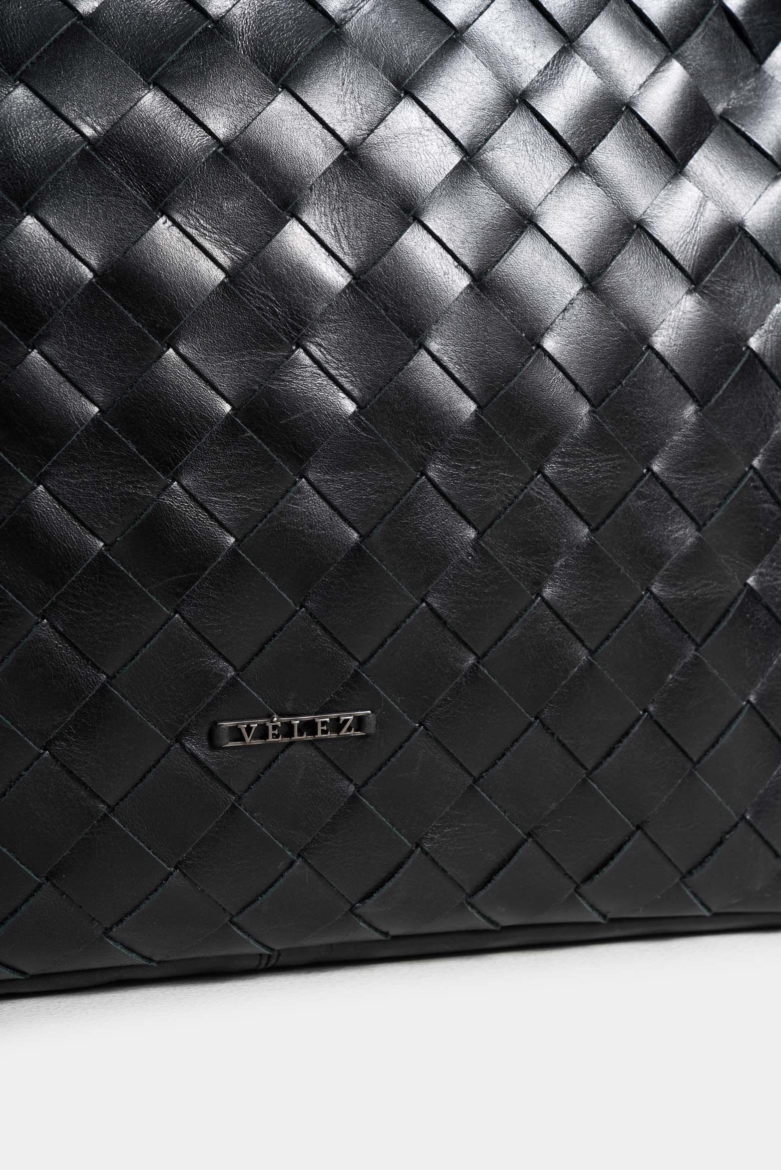 Vélez Shopping Tachete De Cuero Para Mujer Laterales Negro-3
