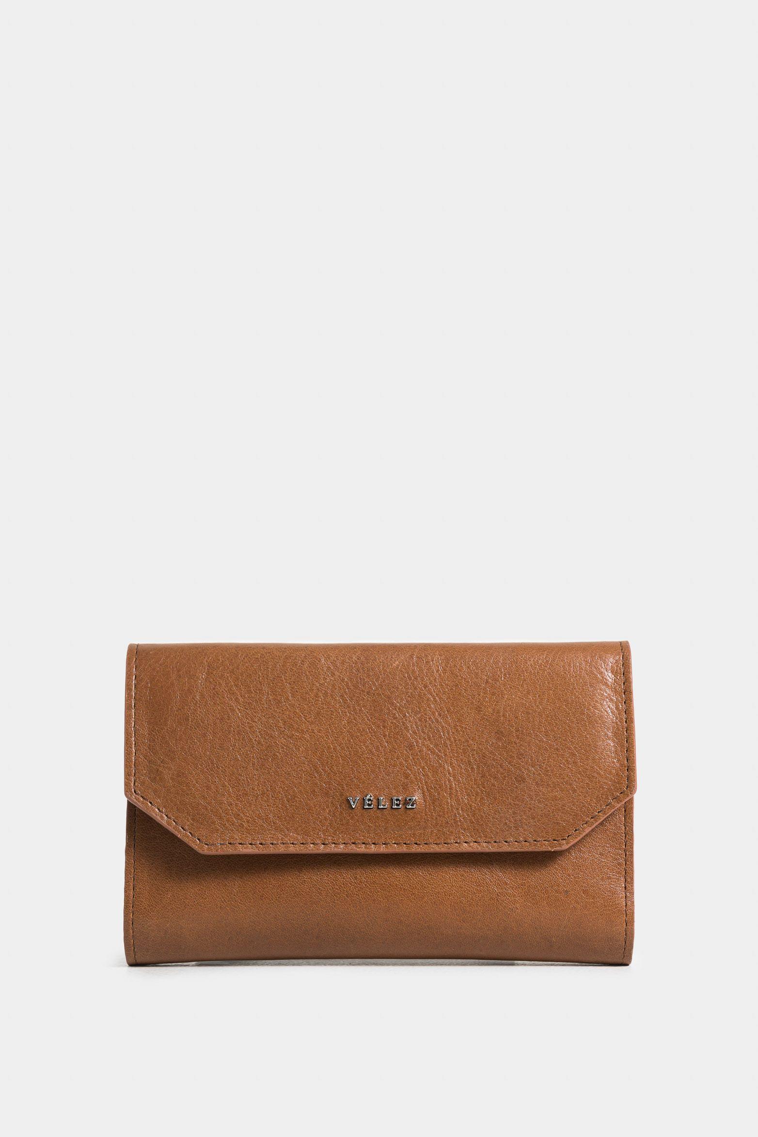 Billetera bravo de cuero para mujer corte heagonal Miel-0