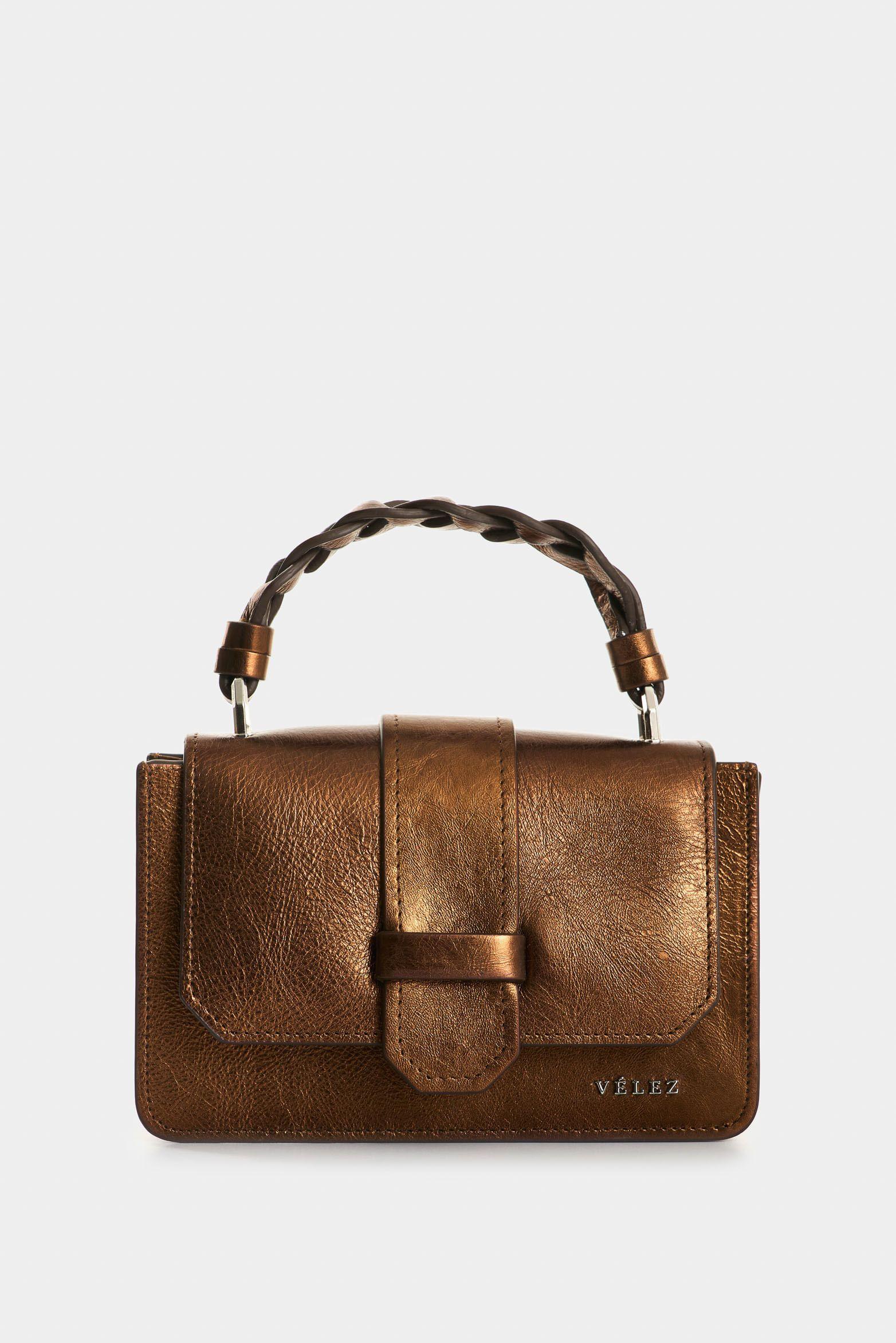 Vélez Cartera Bandolera Garniel Cuero Mujer Bronce-0
