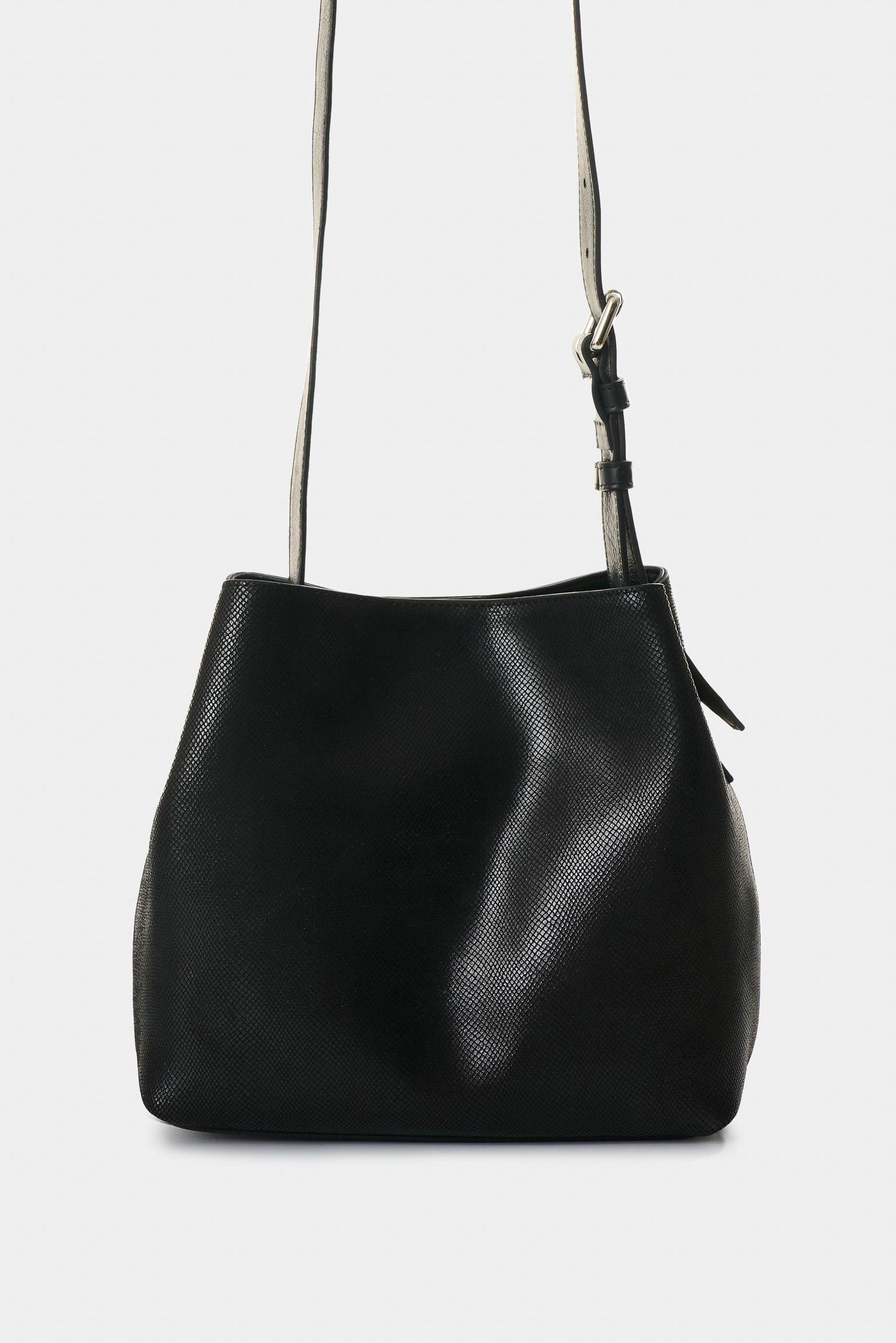 Vélez Mochila De Cuero Gamuzado Y Folia  Mujer Cruz Negro-2