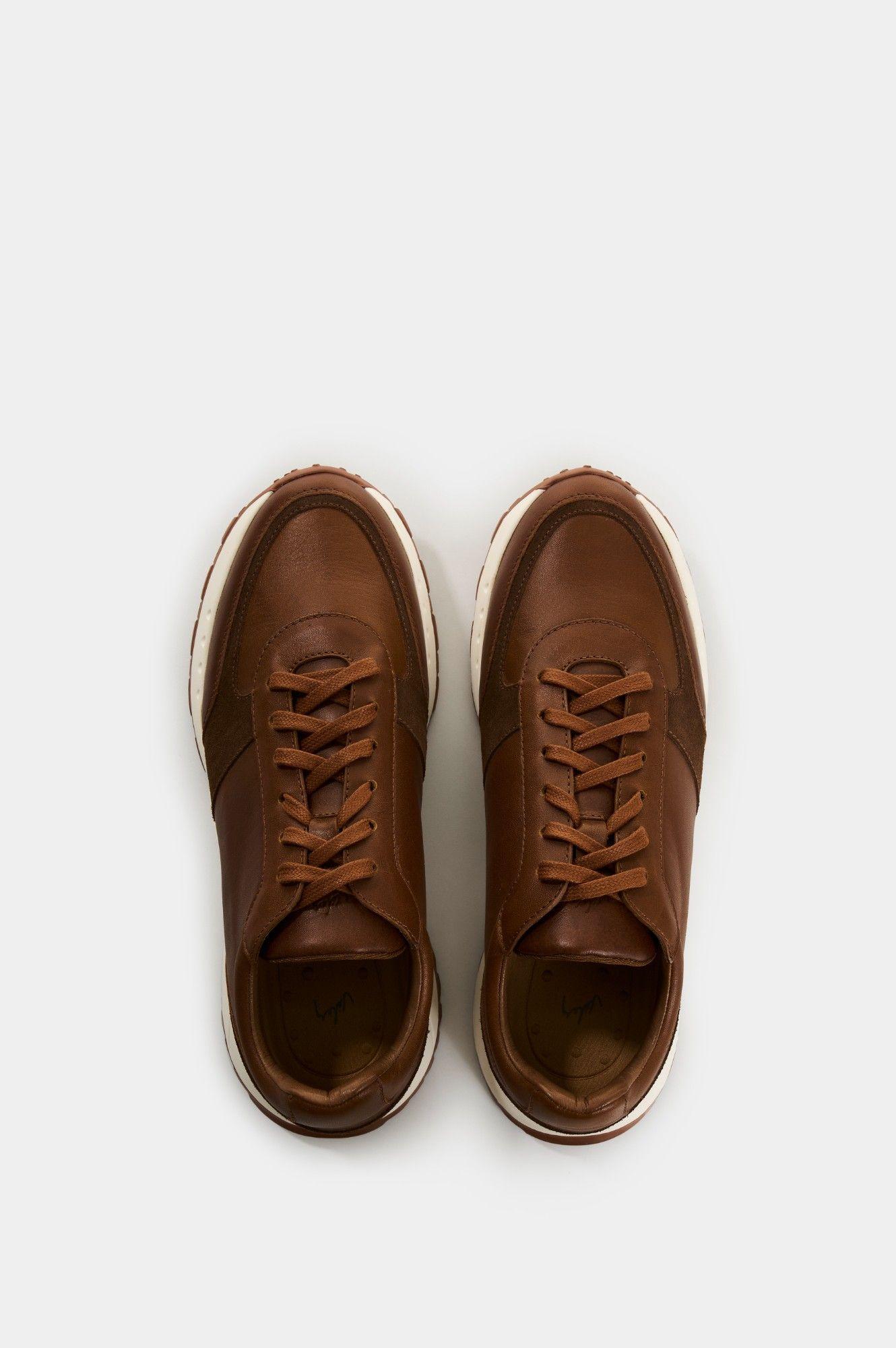 Vélez Zapatilla Tenis Cuero Hombre Lumos Miel-3