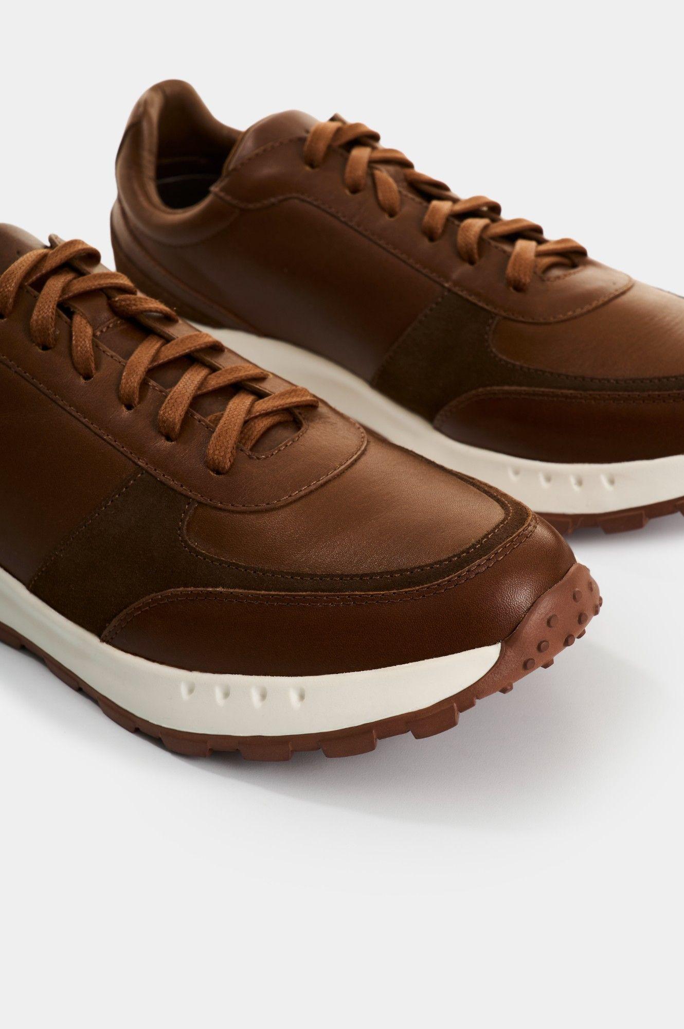 Vélez Zapatilla Tenis Cuero Hombre Lumos Miel-4
