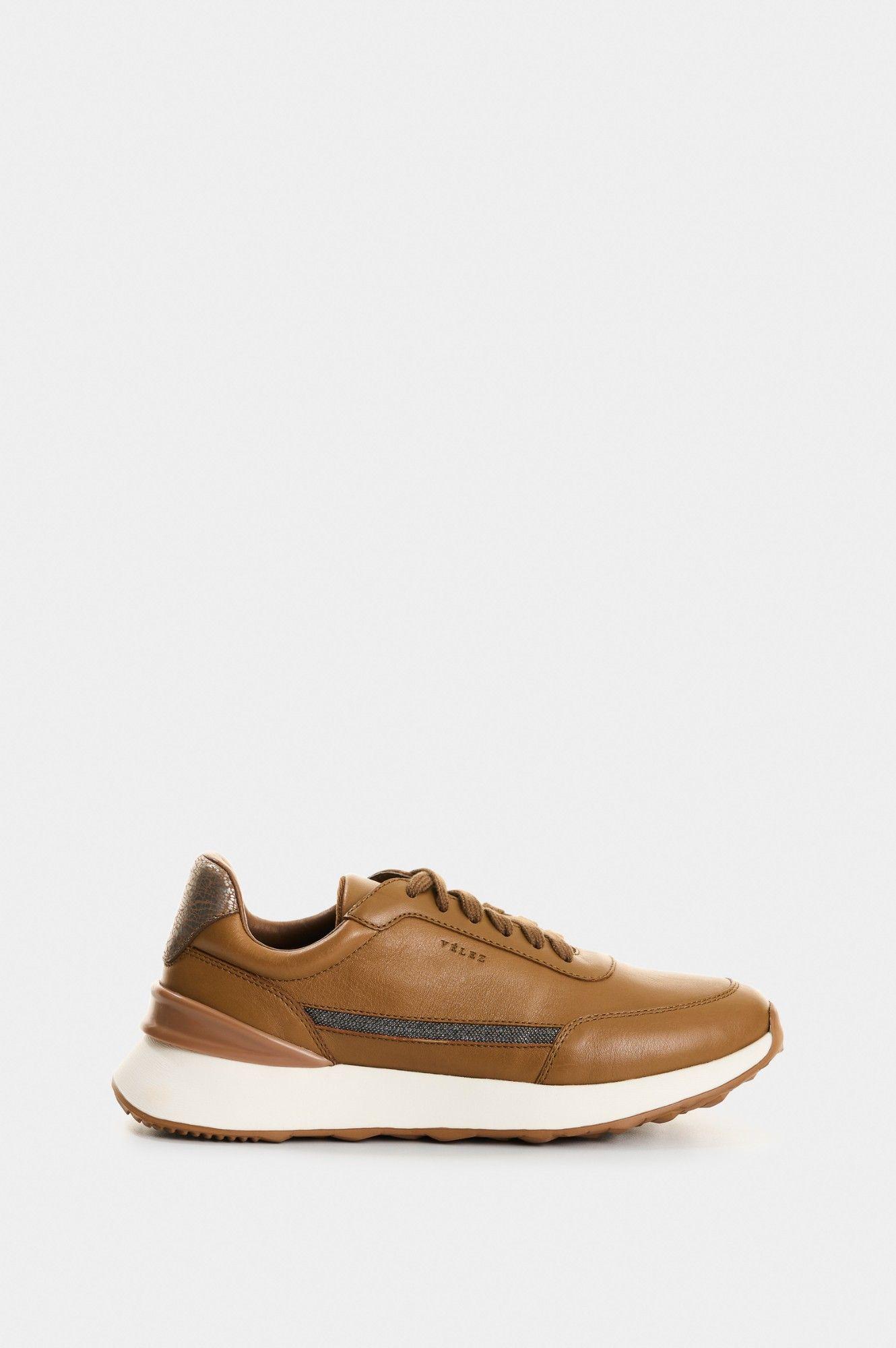 Vélez Zapatilla Tenis Cuero Detalle Millaré Mujer Pearl Miel-0